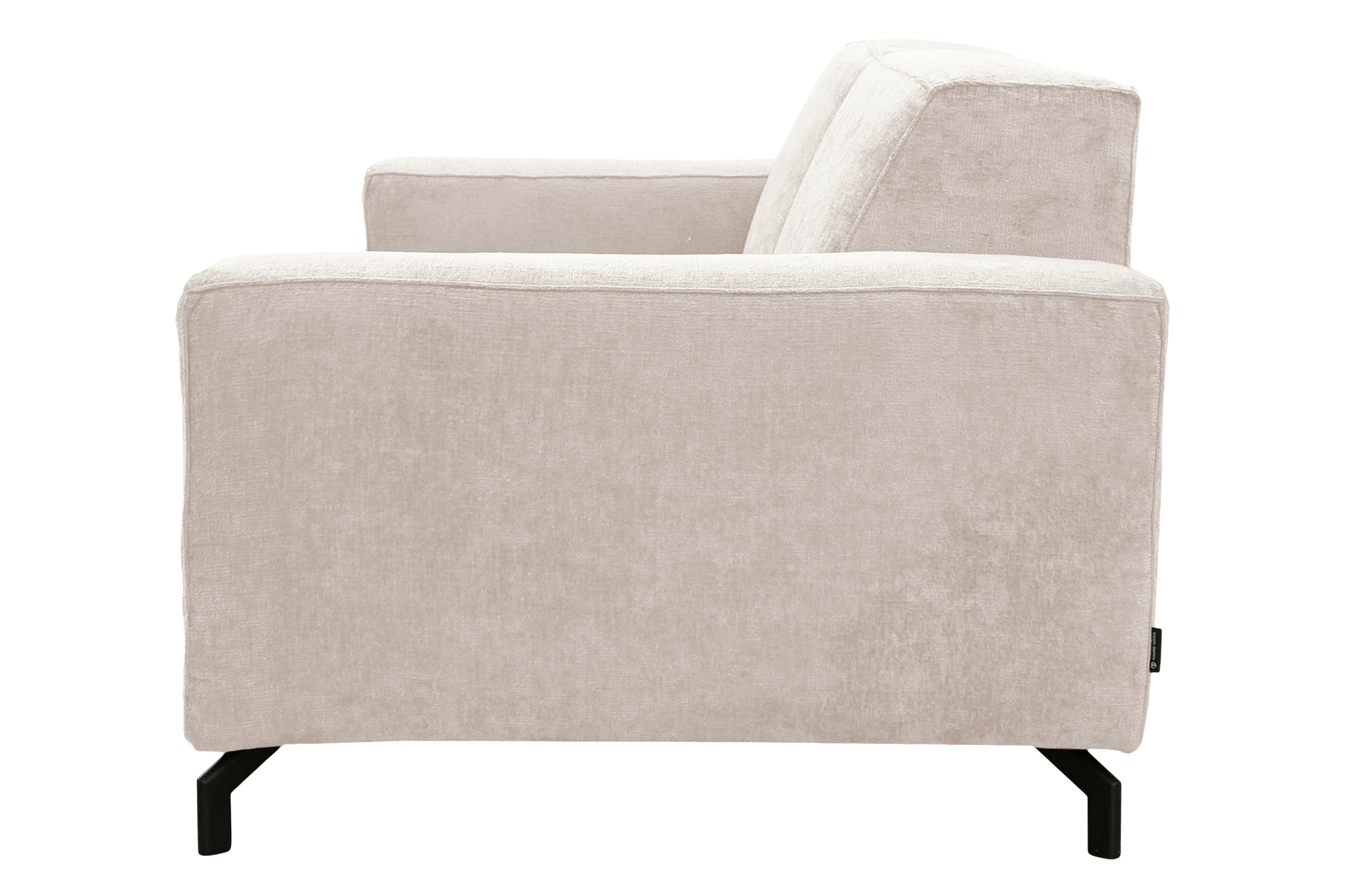 Canapé droit Cléry en tissu chenille beige Paname Avenue, vue de profil sur fond blanc