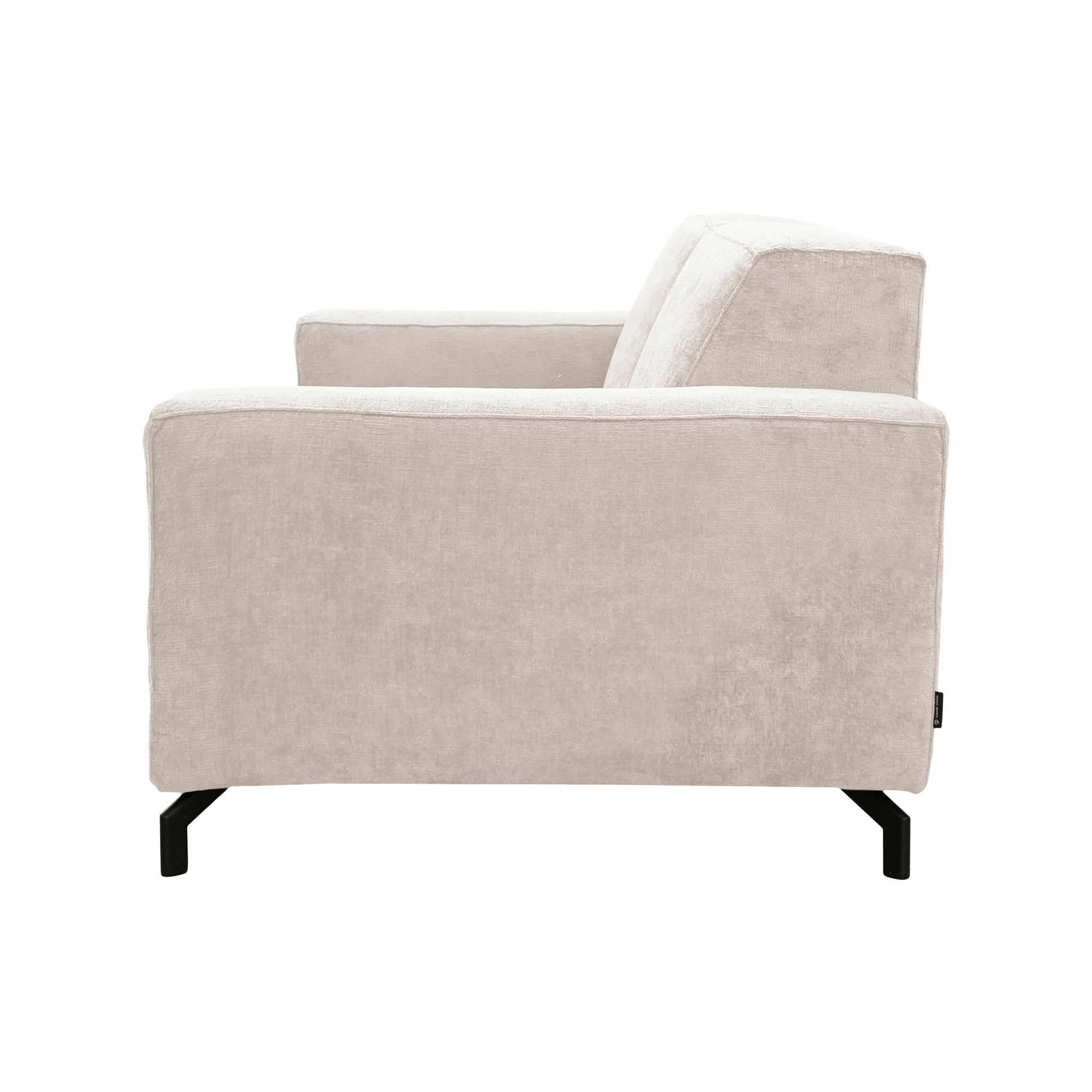 Canapé droit Cléry en tissu chenille beige Paname Avenue, vue de profil sur fond blanc