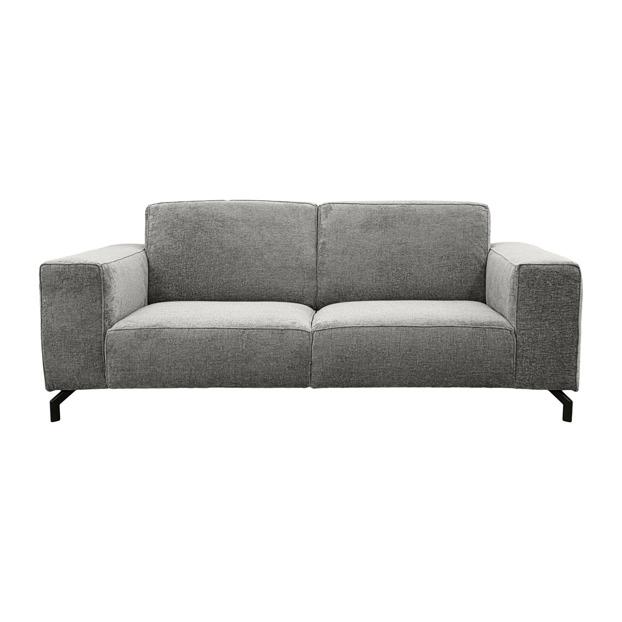 Canapé droit Cléry en tissu chenille gris Paname Avenue, vue de face sur fond blanc