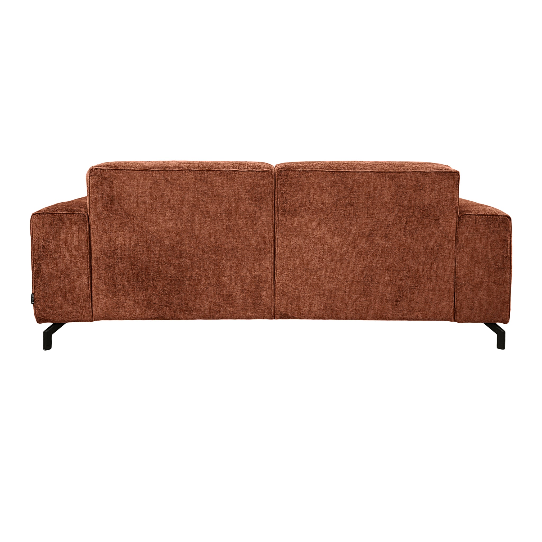 Canapé droit Cléry en tissu chenille terracotta Paname Avenue, vue arrière sur fond blanc
