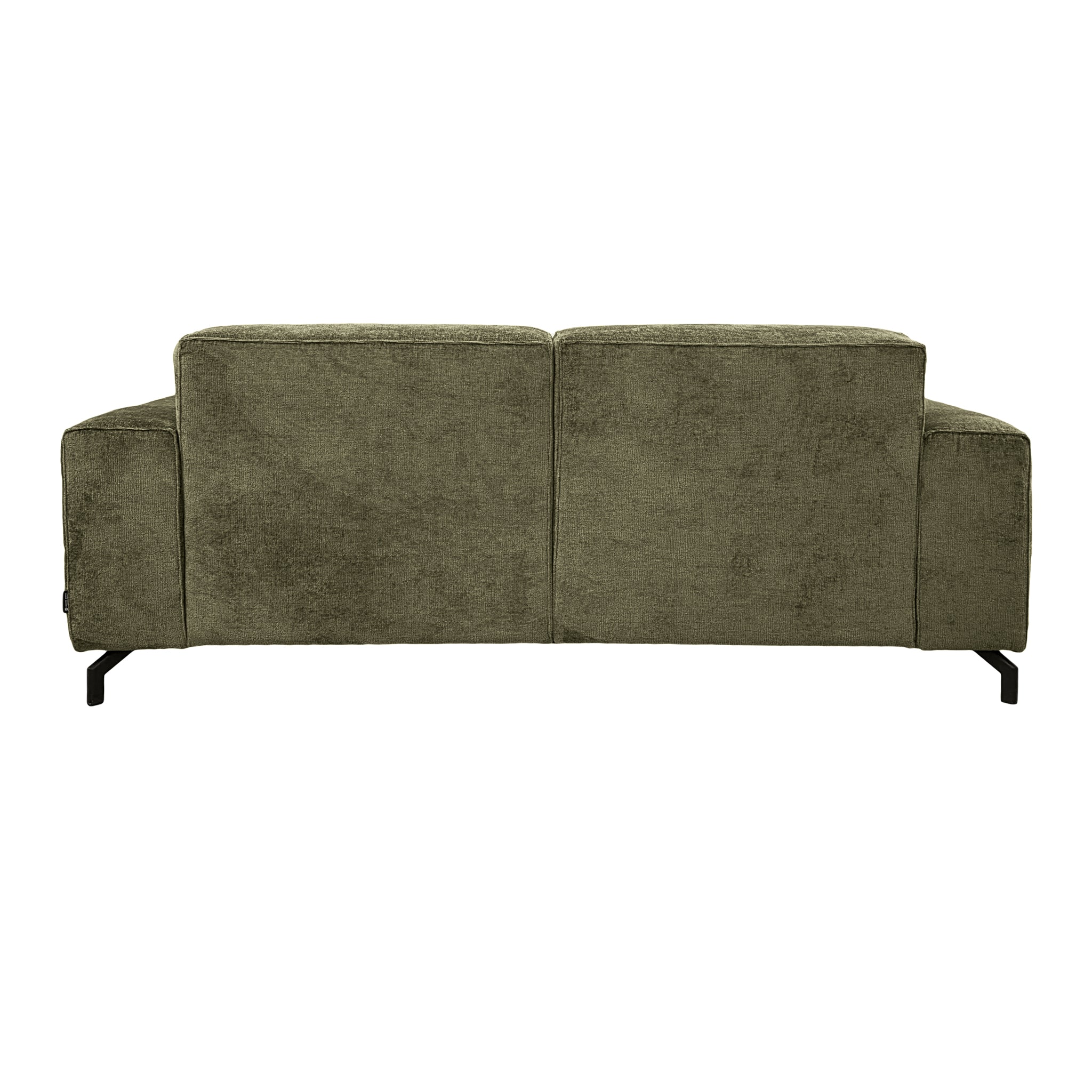 Canapé droit Cléry en tissu chenille vert olive Paname Avenue, vue arrière sur fond blanc