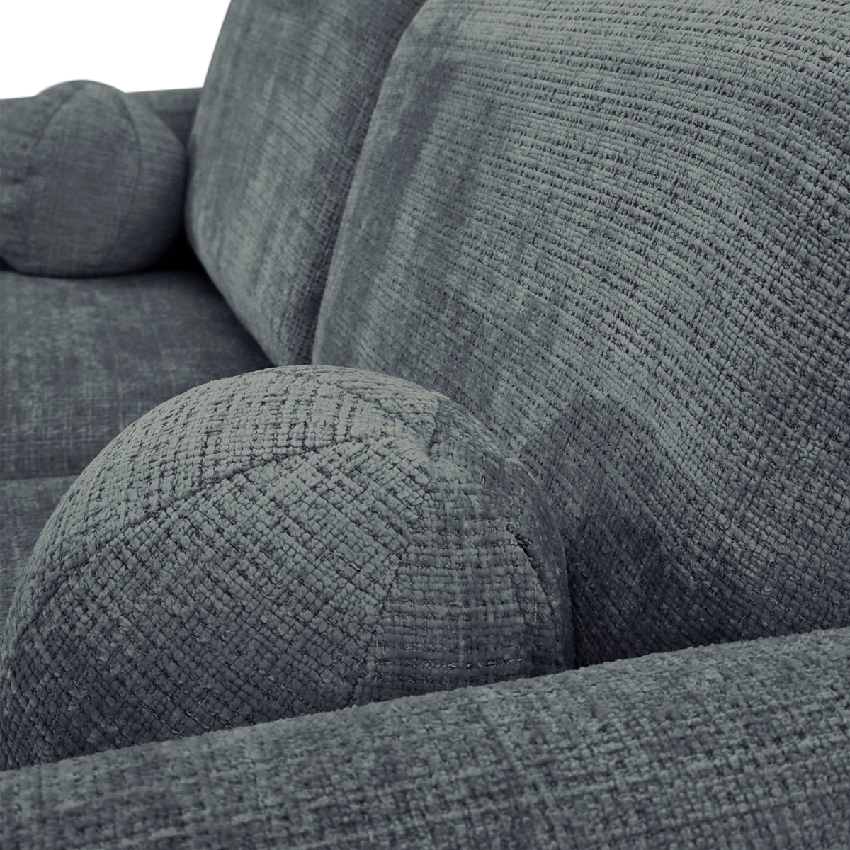 Canapé droit Duperré en tissu chenille anthracite Paname Avenue, zoom sur le revêtement