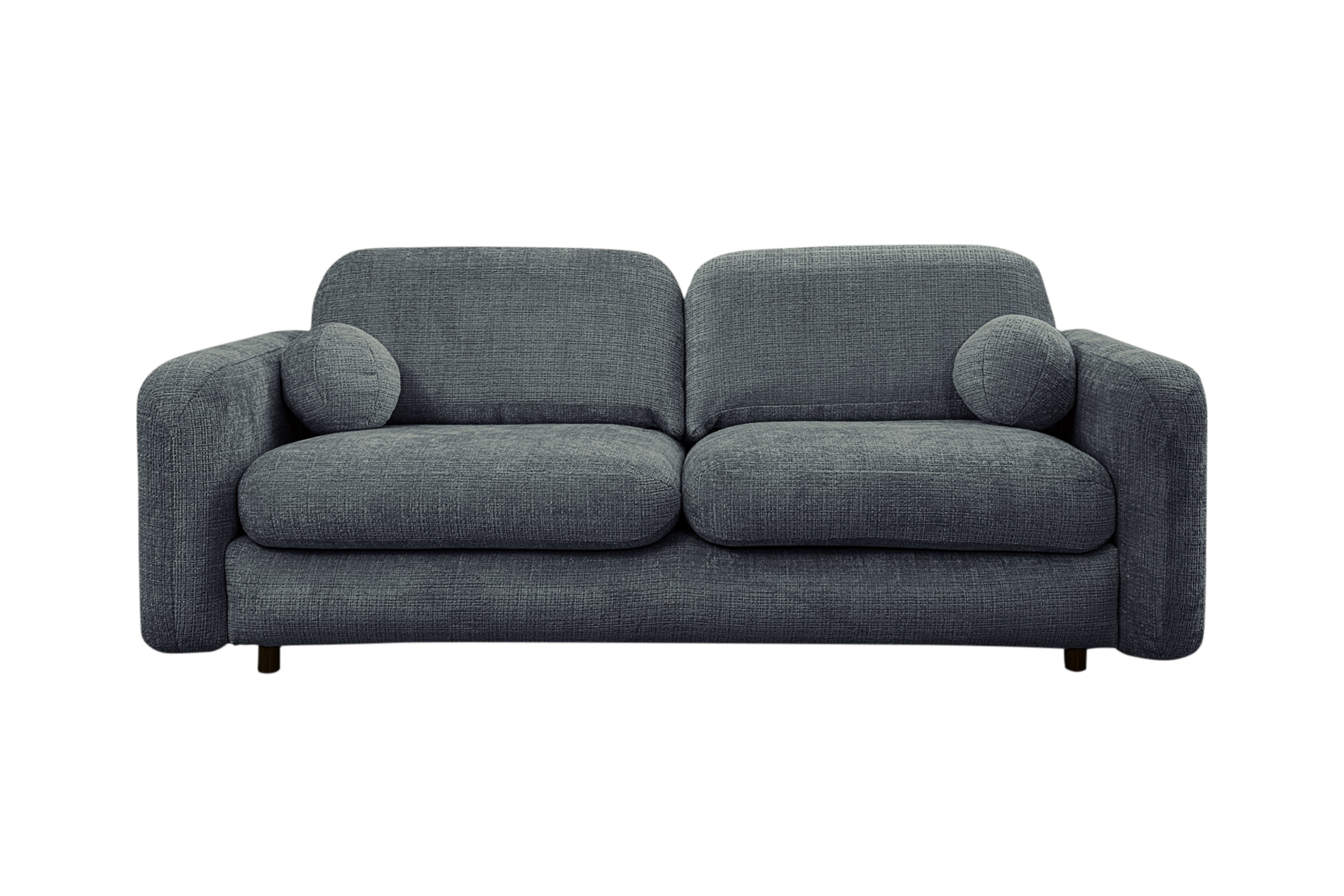 Canapé droit Duperré en tissu chenille anthracite Paname Avenue, vue de face sur fond blanc