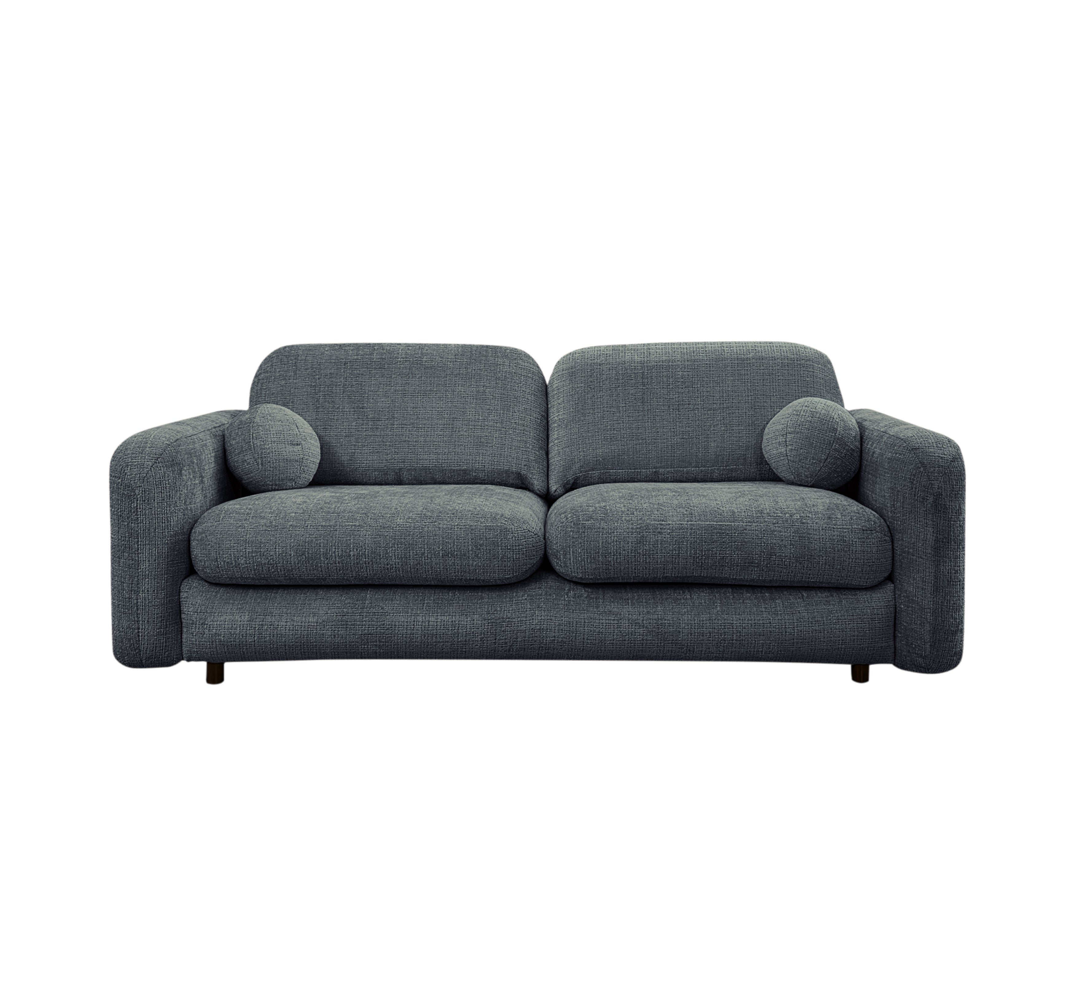 Canapé droit Duperré en tissu chenille anthracite Paname Avenue, vue de face sur fond blanc