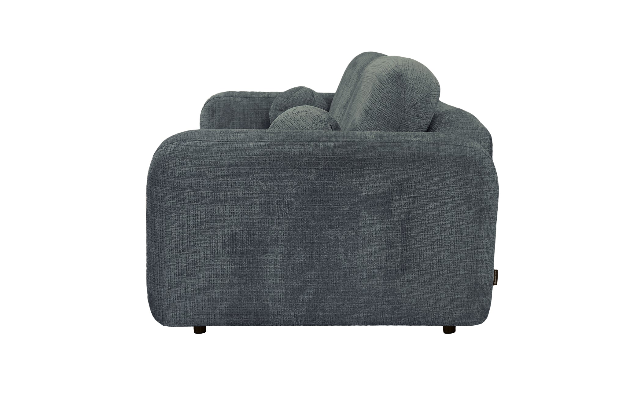 Canapé droit Duperré en tissu chenille anthracite Paname Avenue, vue de profil sur fond blanc