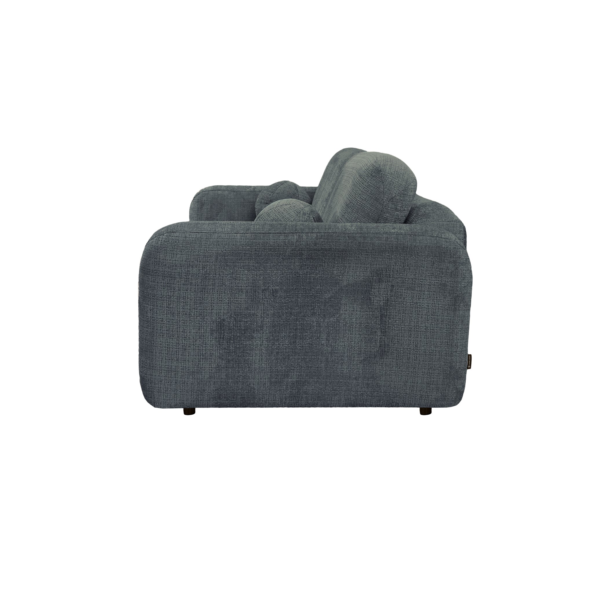 Canapé droit Duperré en tissu chenille anthracite Paname Avenue, vue de profil sur fond blanc