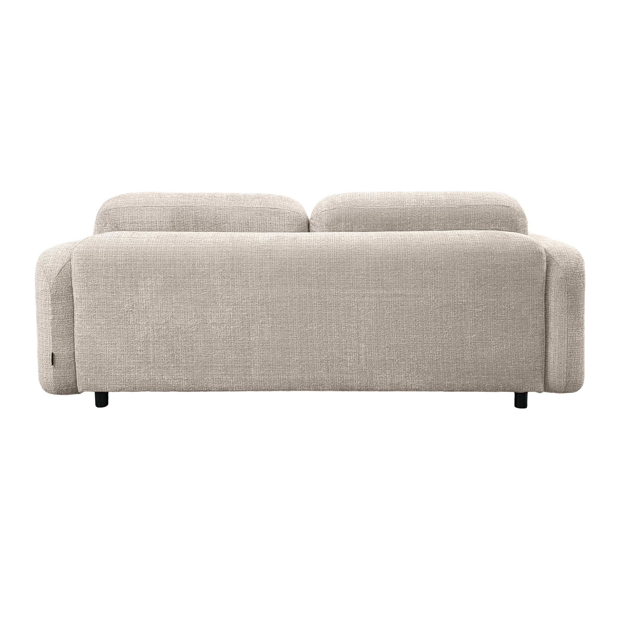 Canapé droit Duperré en tissu chenille beige Paname Avenue, vue arrière sur fond blanc