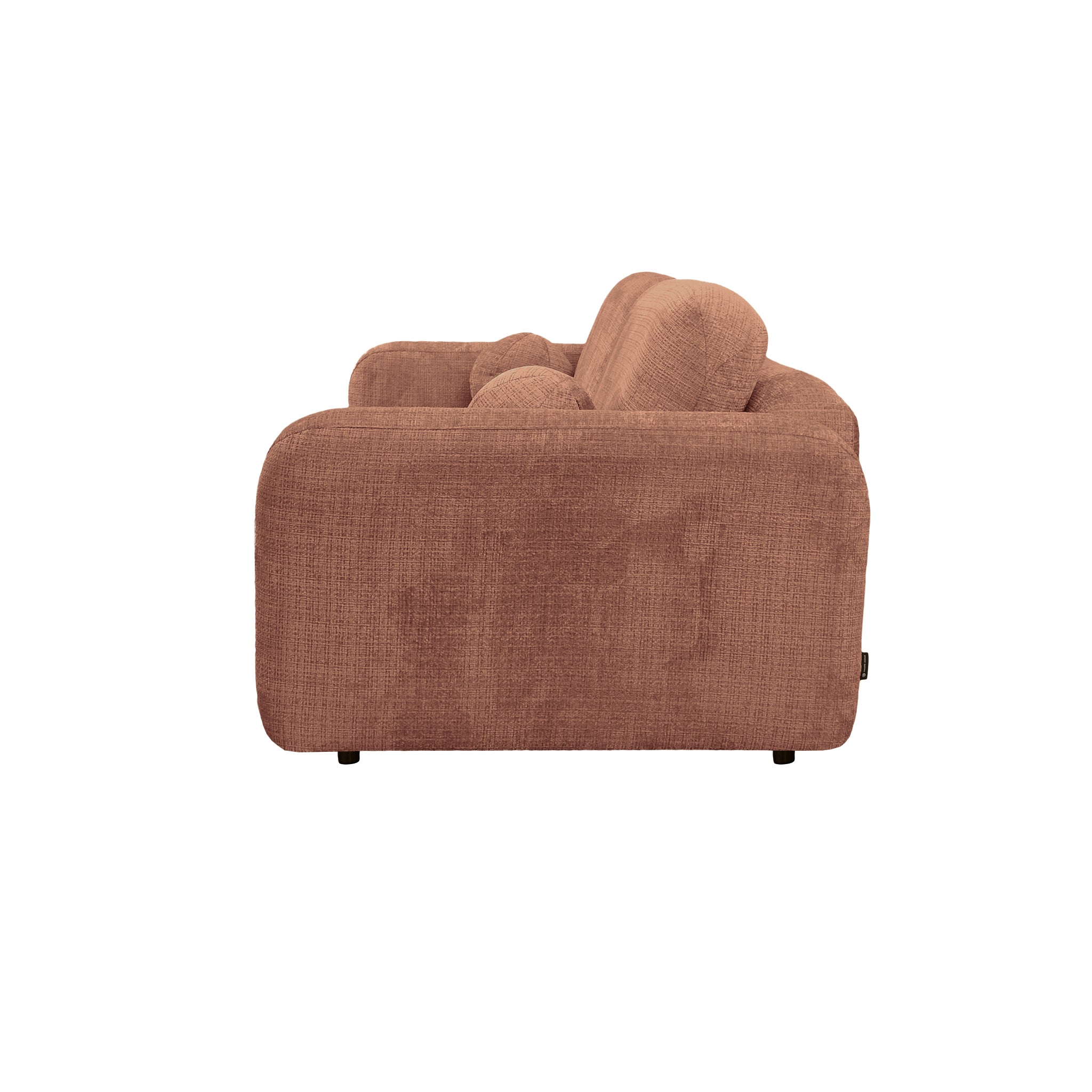 Canapé droit Duperré en tissu chenille terracotta Paname Avenue, vue de profil sur fond blanc