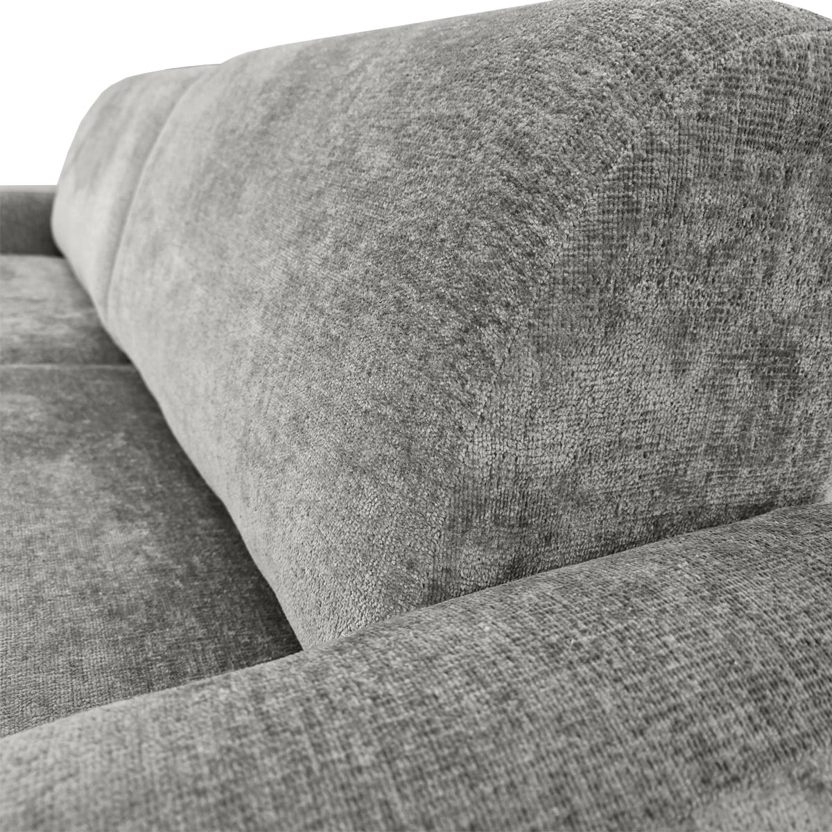Canapé droit Estrapade en tissu chenille gris Paname Avenue, zoom sur le revêtement