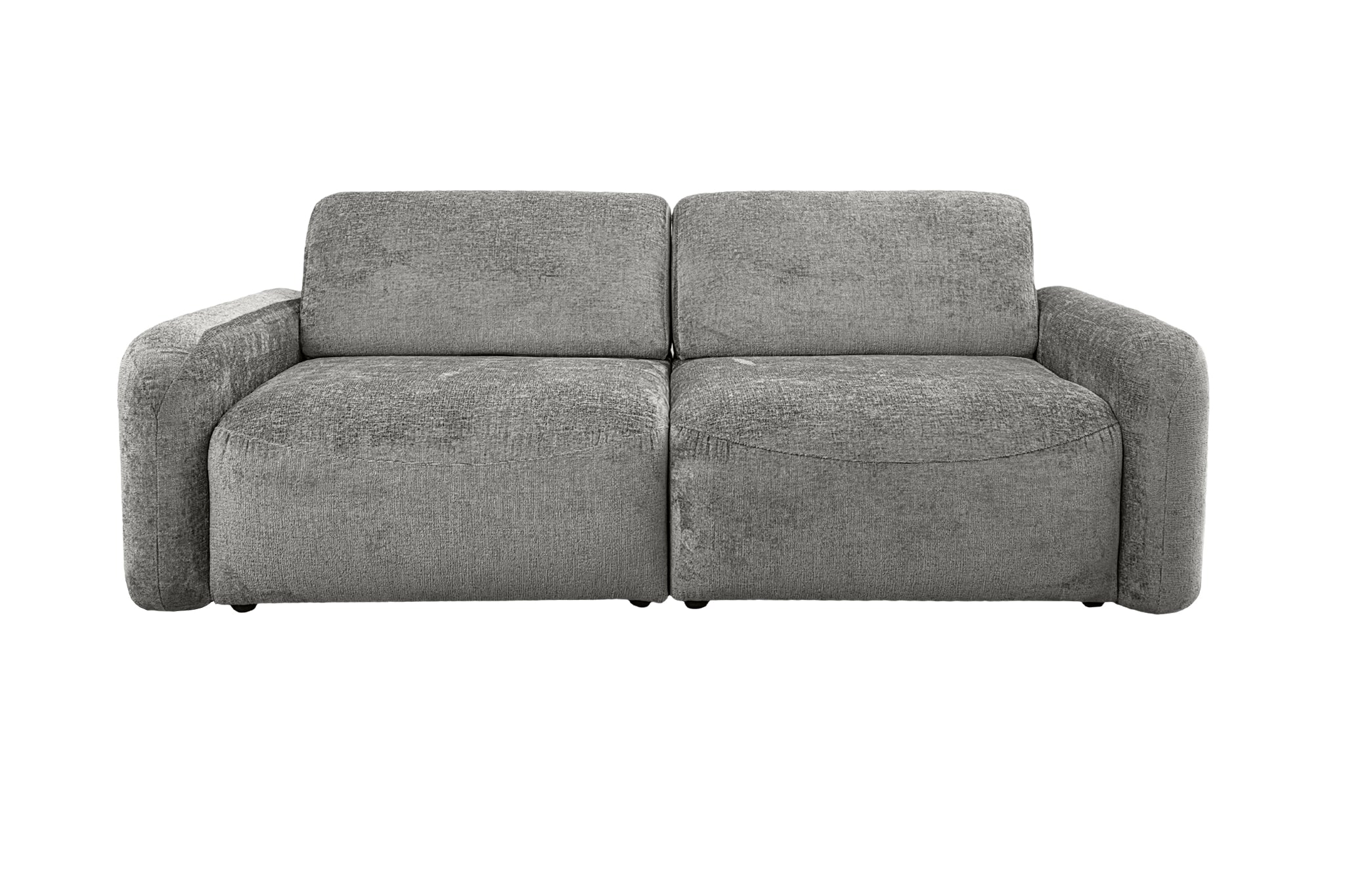 Canapé droit Estrapade en tissu chenille gris Paname Avenue, vue de face sur fond blanc