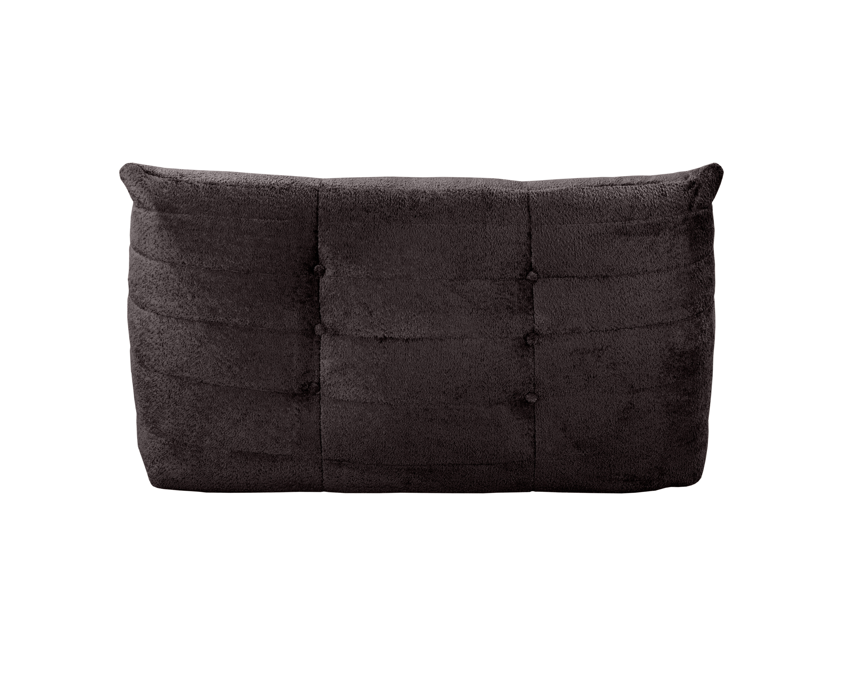 Canapé droit Faubourg du Temple en tissu chenille marron Paname Avenue, vue arrière sur fond blanc