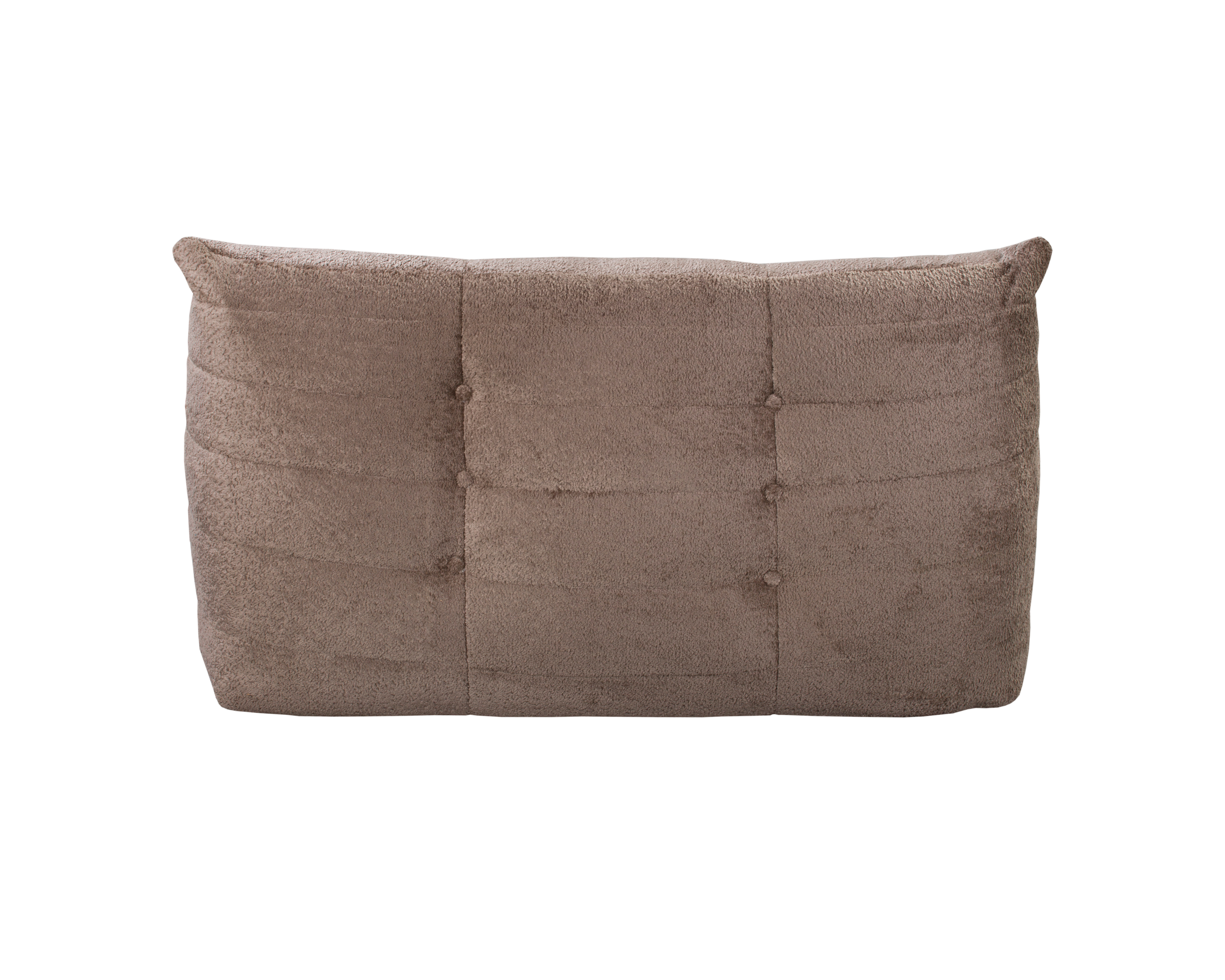 Canapé droit Faubourg du Temple en tissu chenille taupe Paname Avenue, vue arrière sur fond blanc