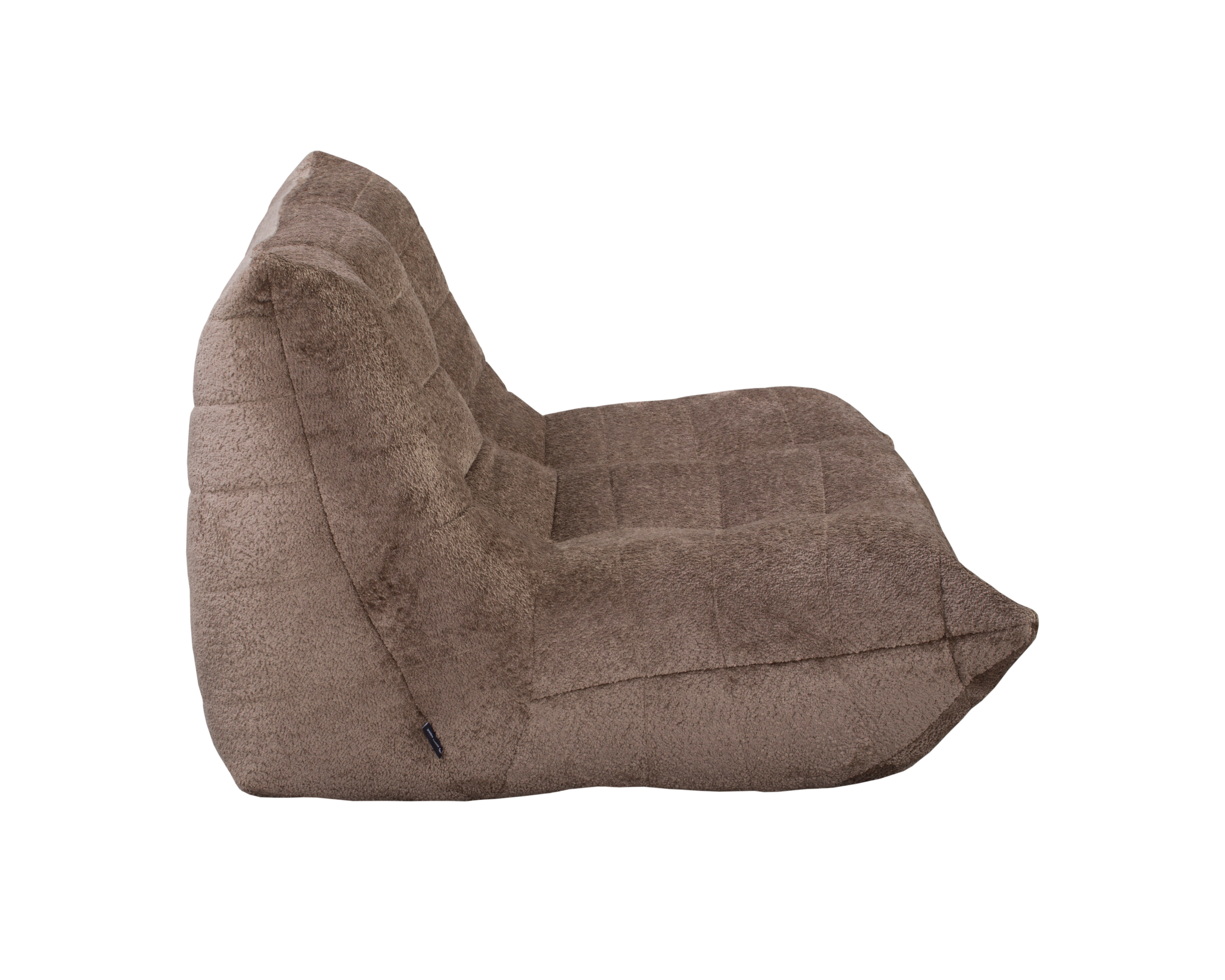 Canapé droit Faubourg du Temple en tissu chenille taupe Paname Avenue, vue de profil sur fond blanc