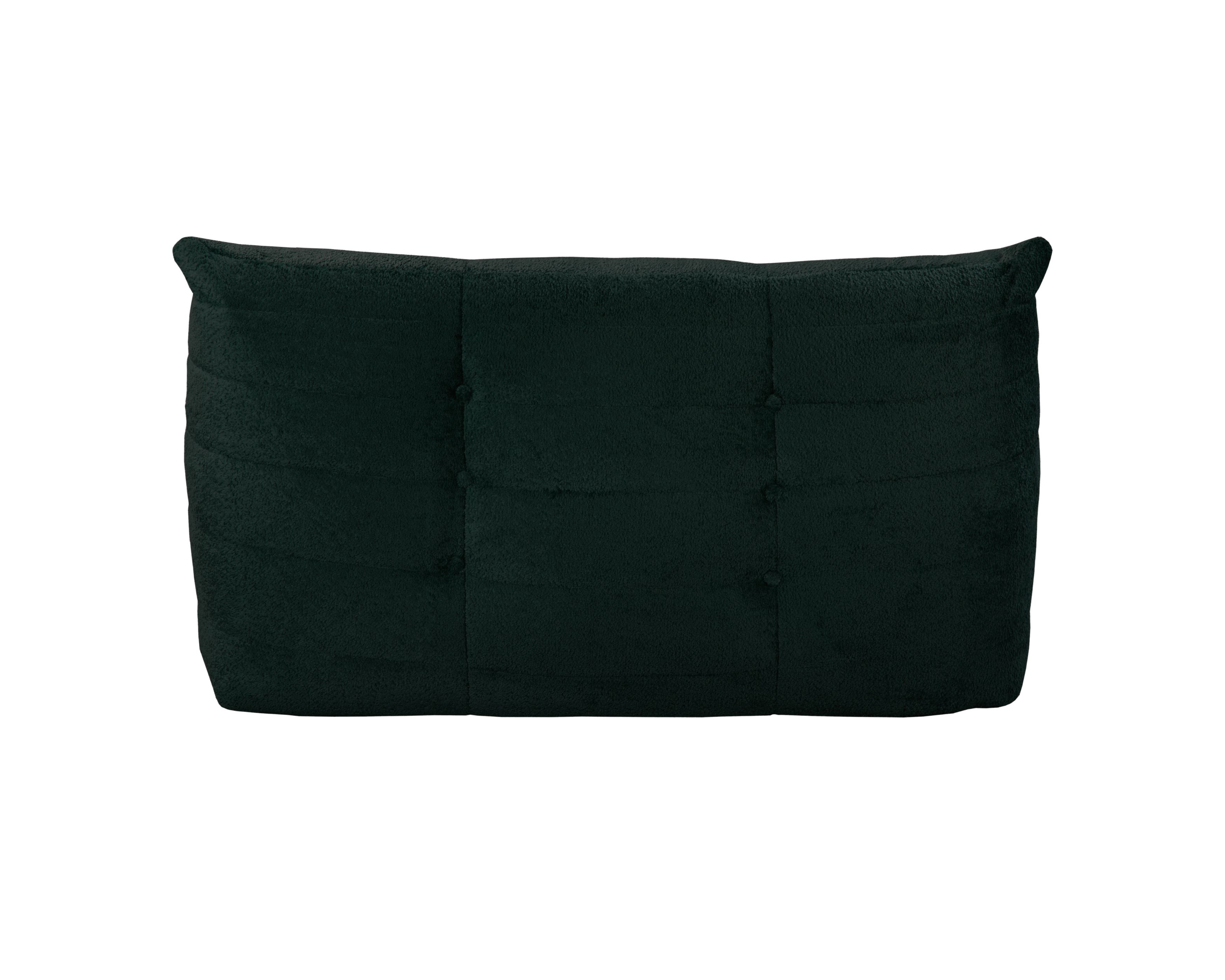 Canapé droit Faubourg du Temple en tissu chenille vert Paname Avenue, vue arrière sur fond blanc