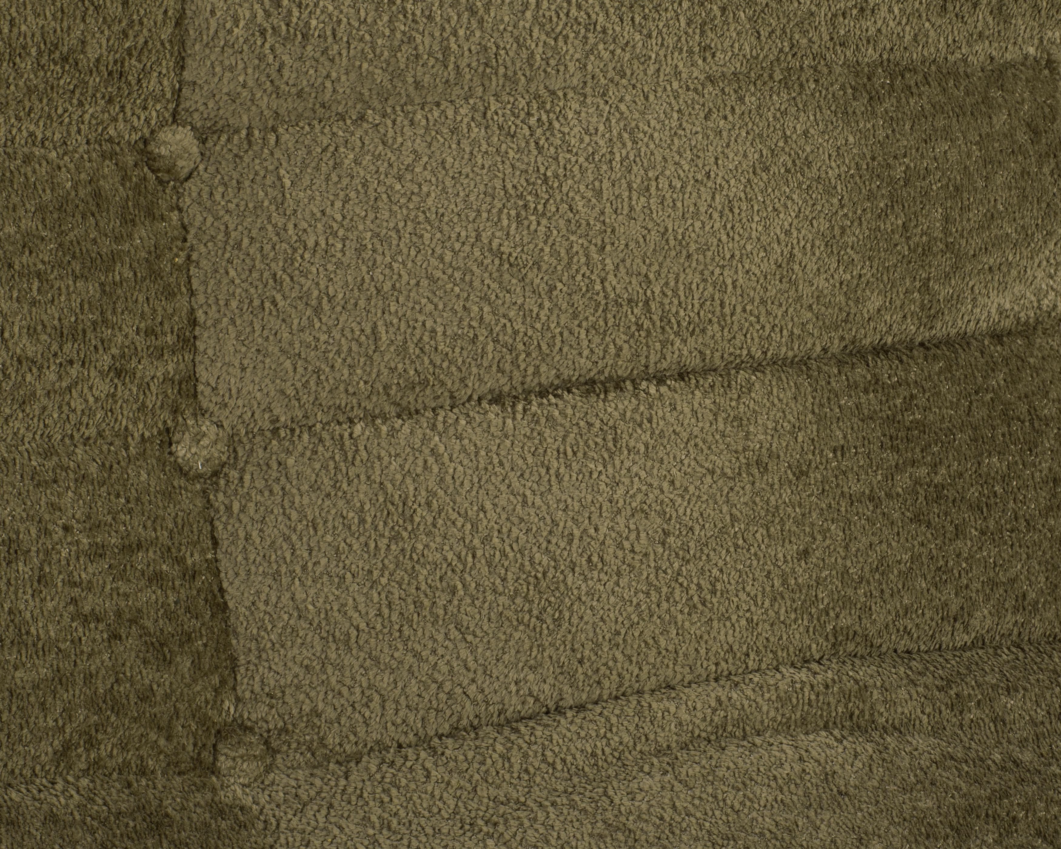 Canapé droit Faubourg du Temple en tissu chenille vert olive Paname Avenue, zoom sur le revêtement