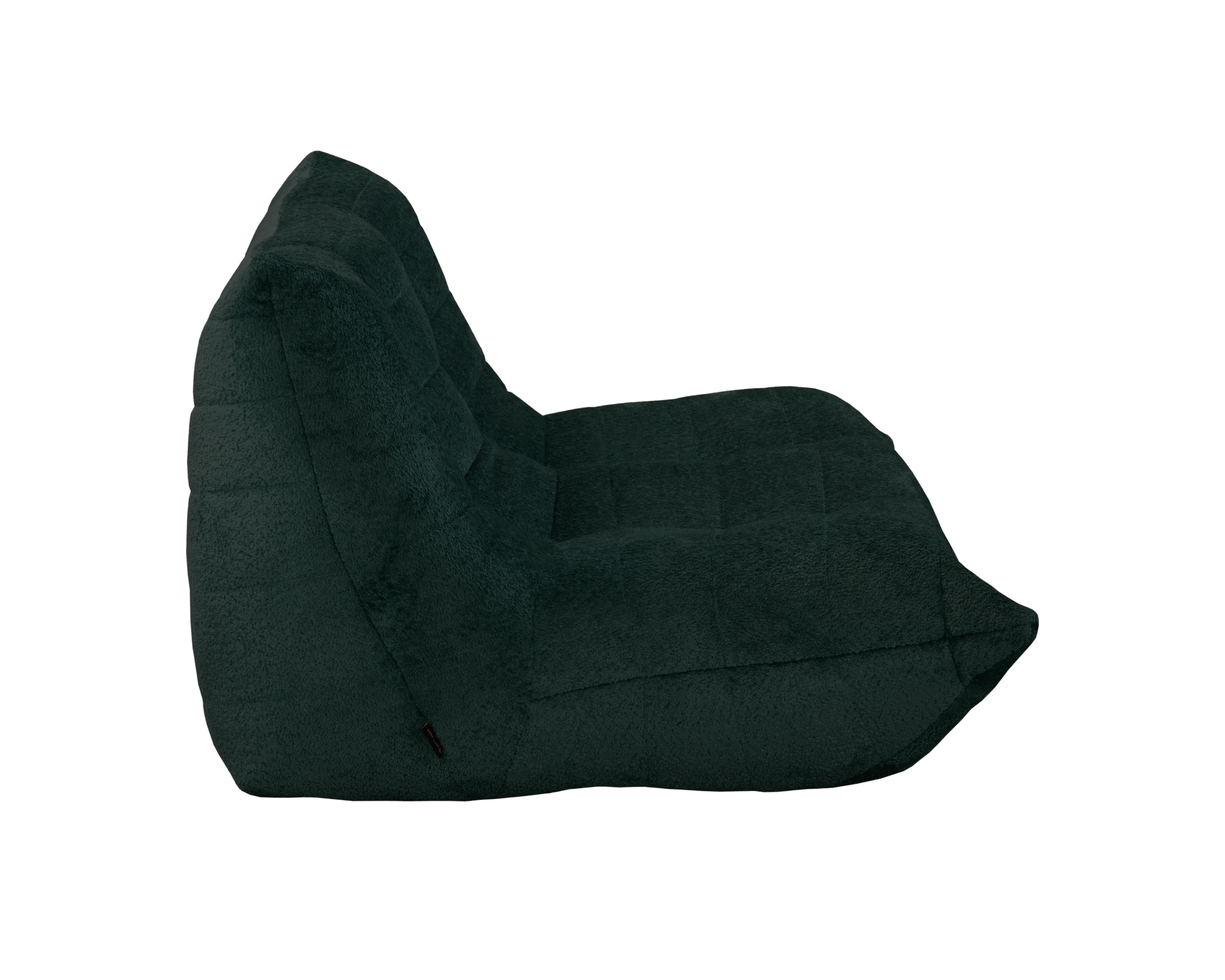 Canapé droit Faubourg du Temple en tissu chenille vert Paname Avenue, vue de profil sur fond blanc