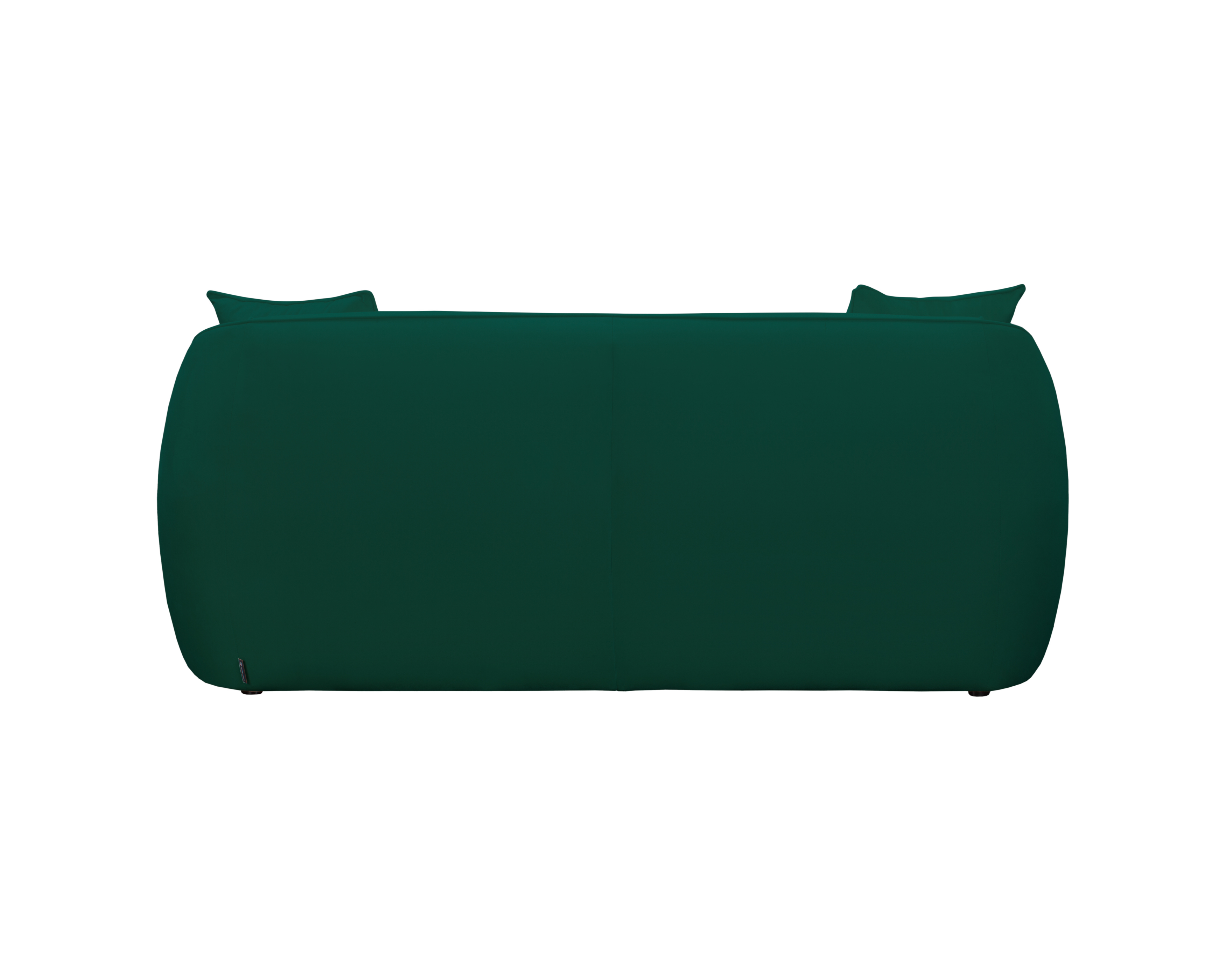 Canapé droit Faubourg Saint-Martin en tissu velours lisse vert Paname Avenue, vue arrière sur fond blanc