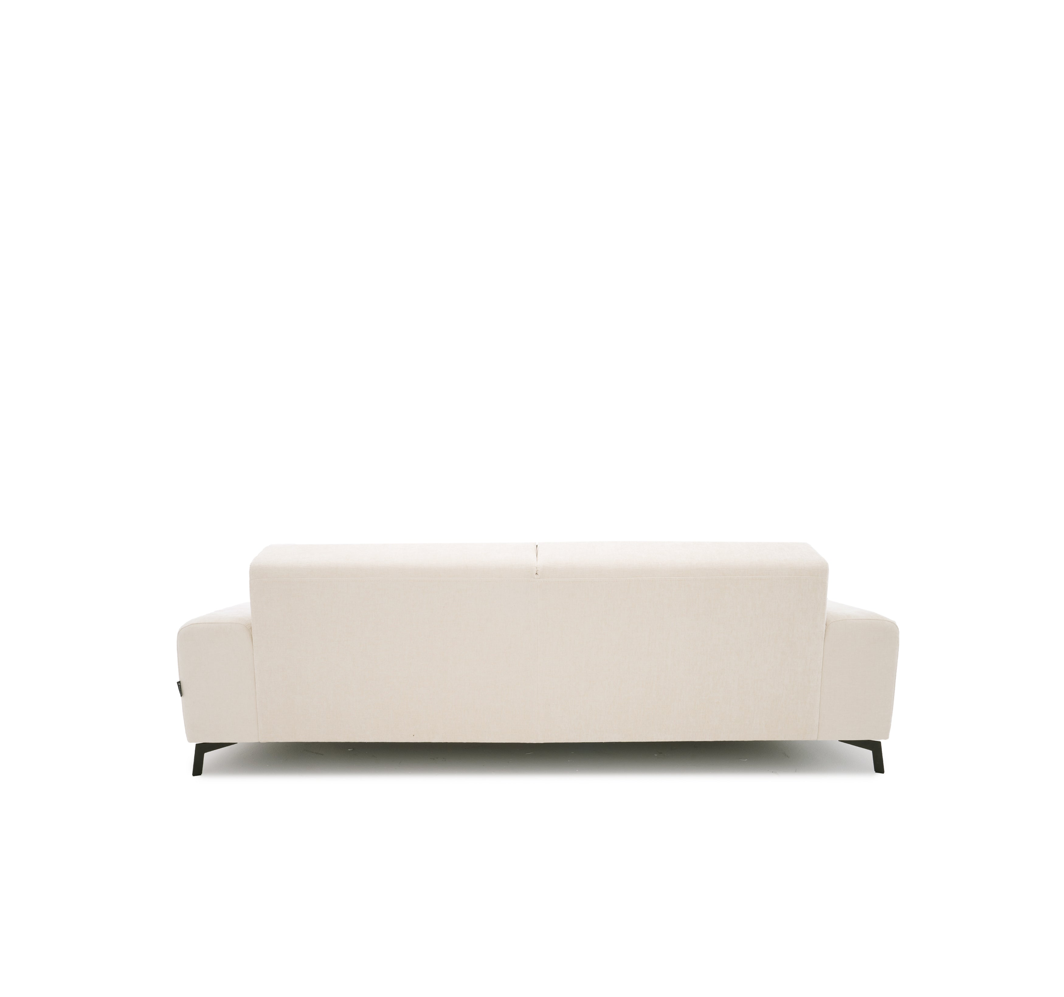 Canapé droit Frochot en tissu chenille beige Paname Avenue, vue arrière sur fond blanc