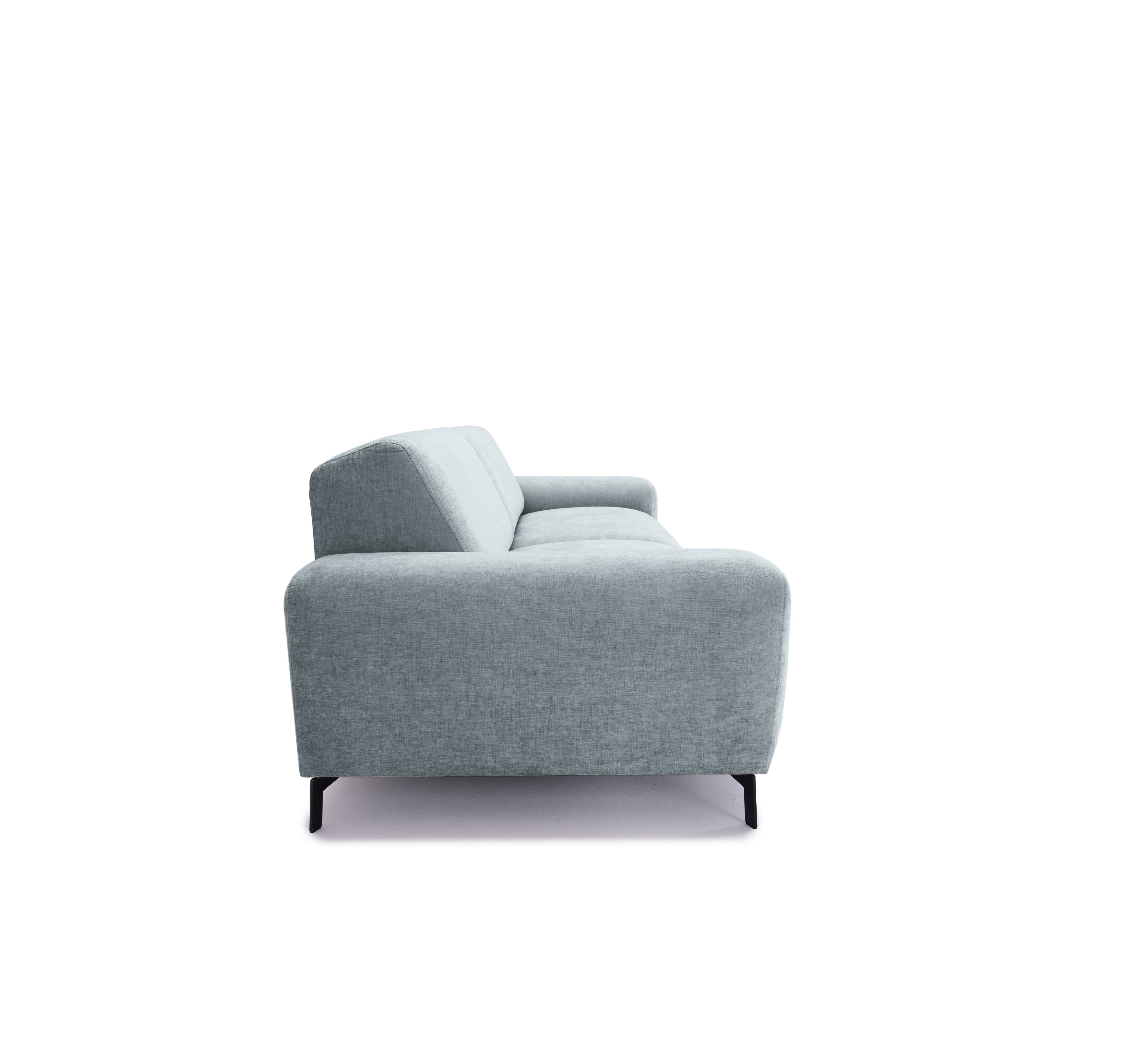 Canapé droit Frochot en tissu chenille gris Paname Avenue, vue de profil sur fond blanc