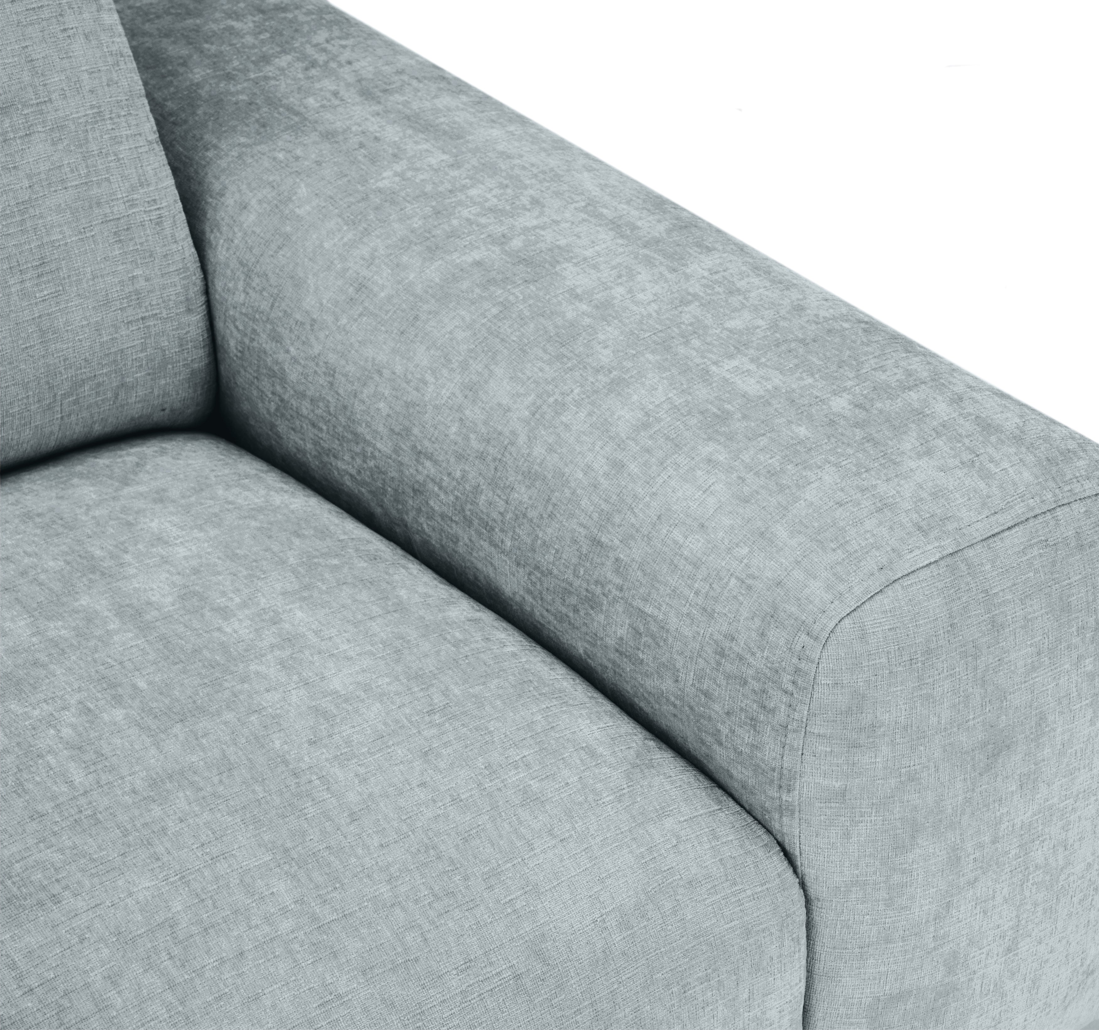 Canapé droit Frochot en tissu chenille gris Paname Avenue, zoom sur le dossier 