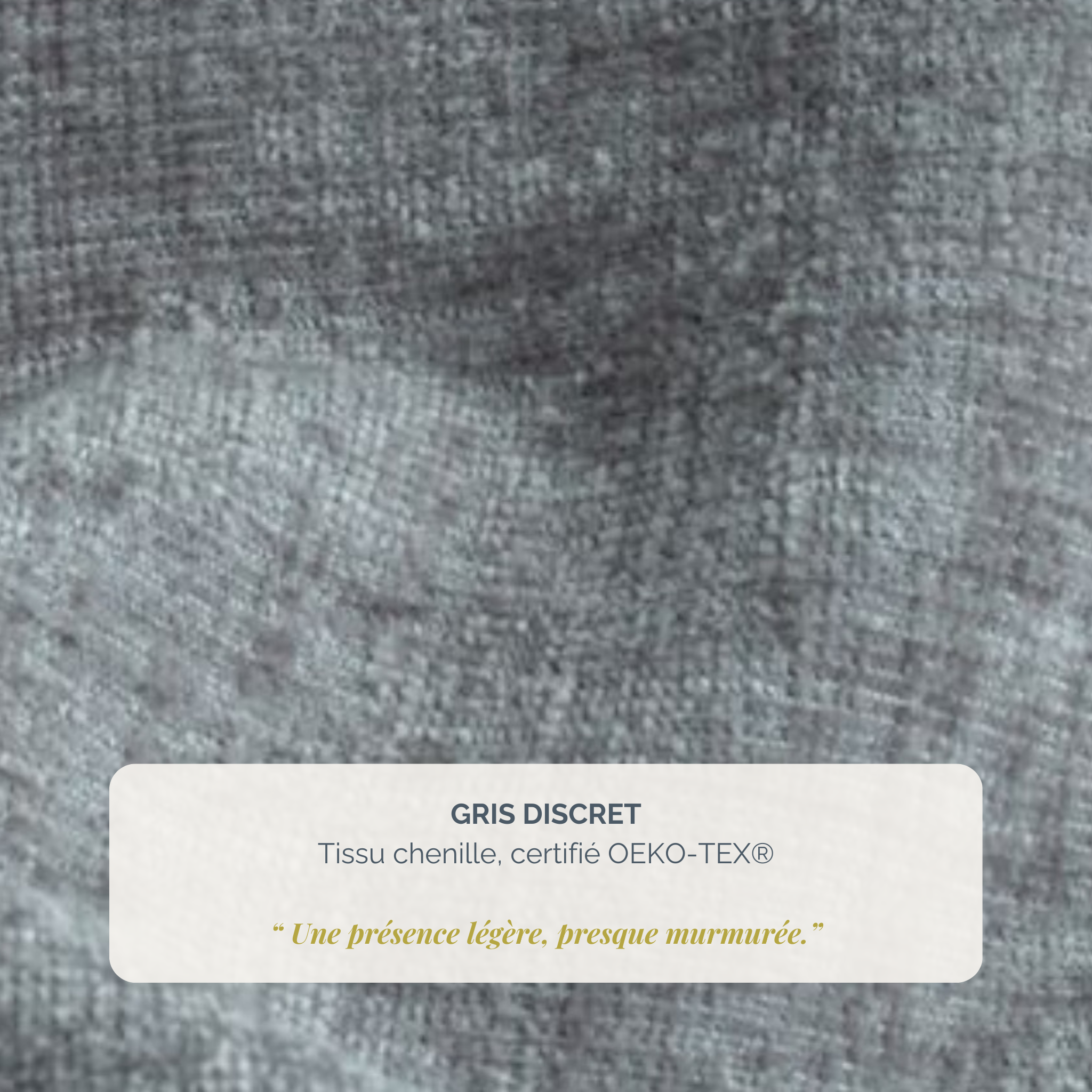 Canapé droit Frochot en tissu chenille gris Paname Avenue, détail de la texture du revêtement