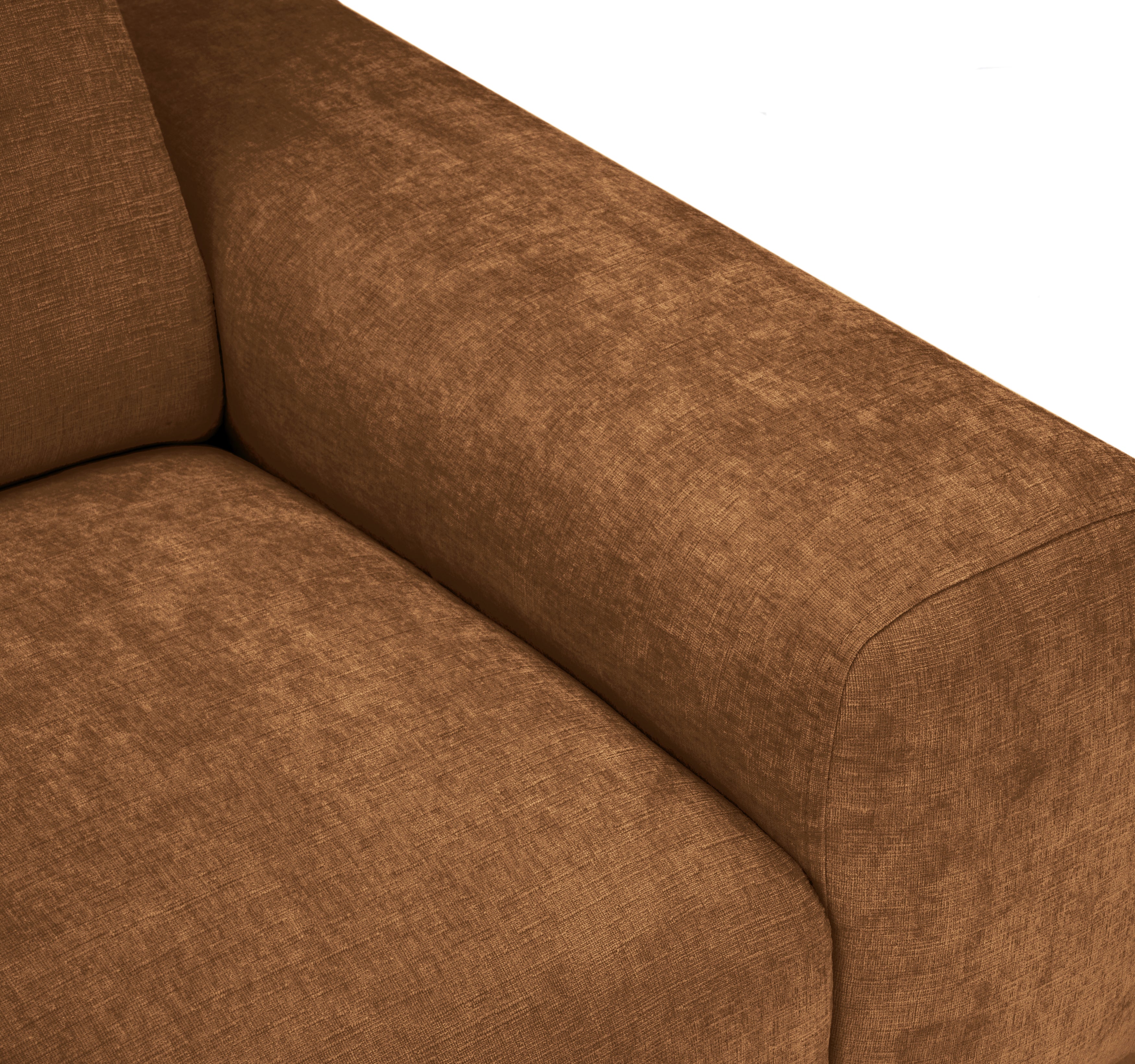 Canapé droit Frochot en tissu chenille orange Paname Avenue, zoom sur le dossier 