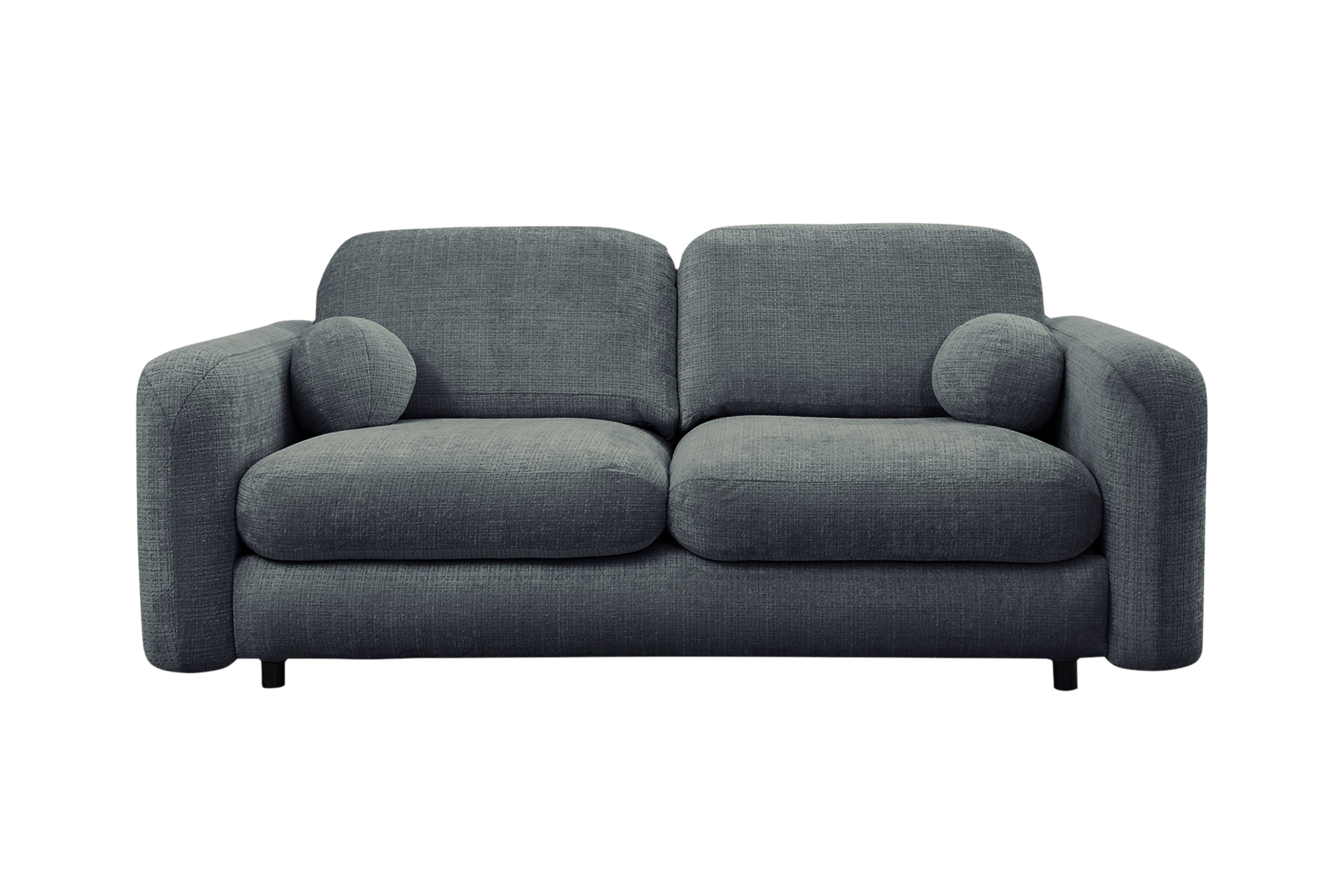 Canapé droit Martel en tissu chenille anthracite Paname Avenue, vue de face sur fond blanc