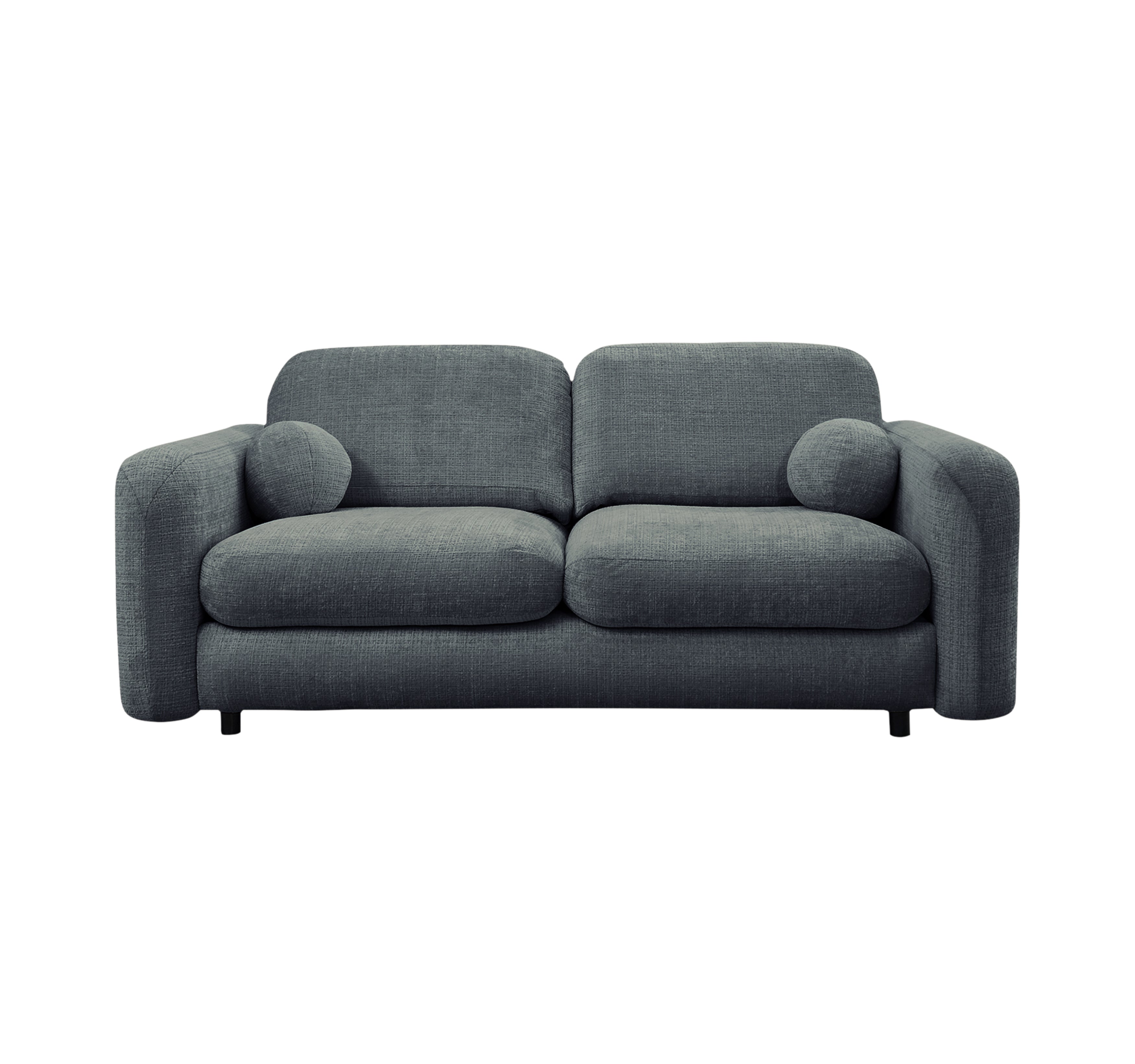Canapé droit Martel en tissu chenille anthracite Paname Avenue, vue de face sur fond blanc
