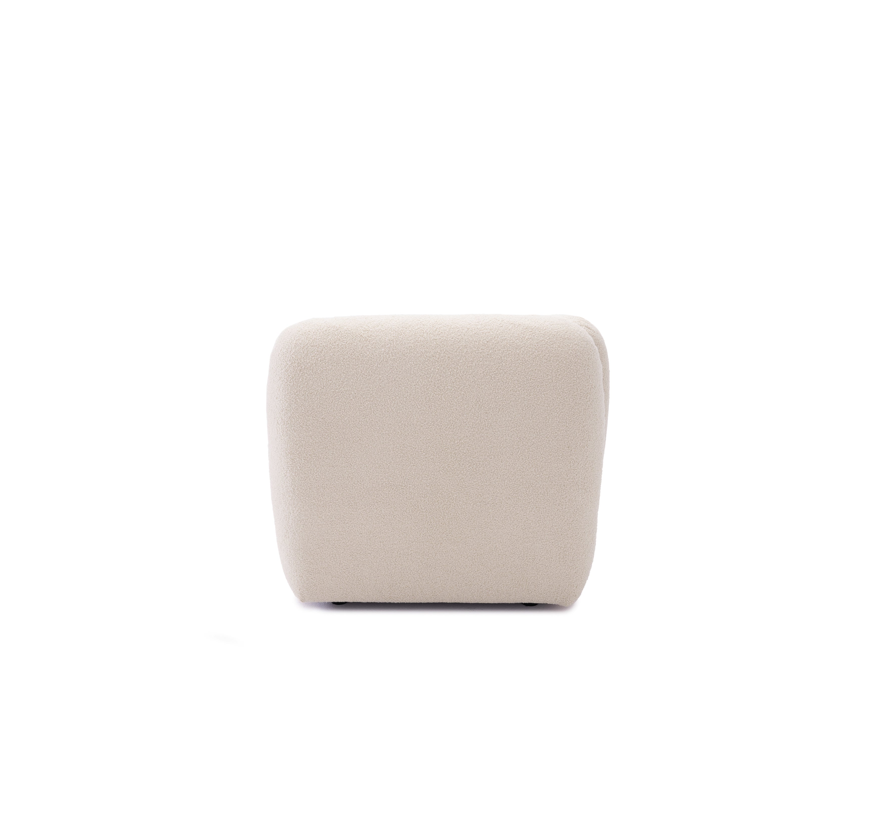 Canapé droit Pigalle en tissu bouclette beige Paname Avenue, vue de profil sur fond blanc