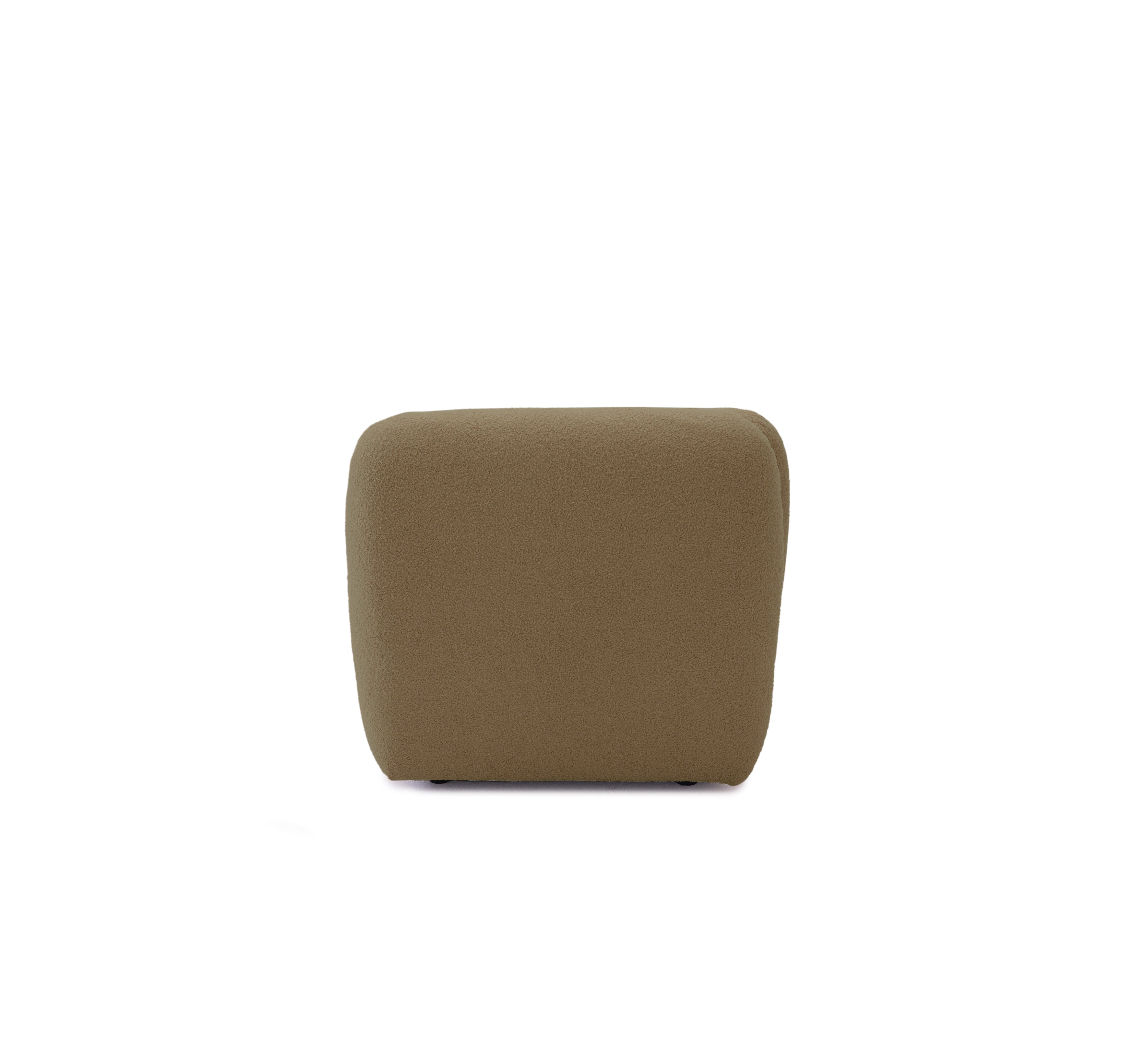Canapé droit Pigalle en tissu bouclette marron Paname Avenue, vue de profil sur fond blanc