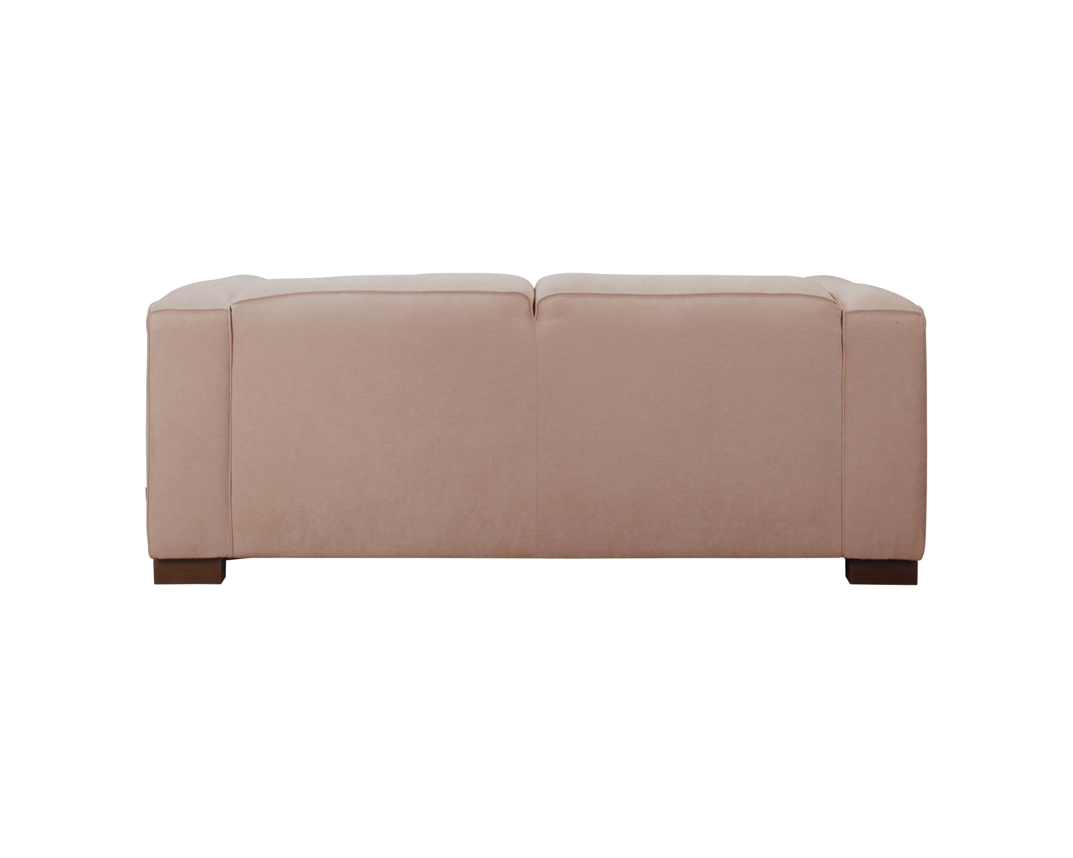 Canapé droit Poulbot en tissu chenille taupe Paname Avenue, vue arrière sur fond blanc