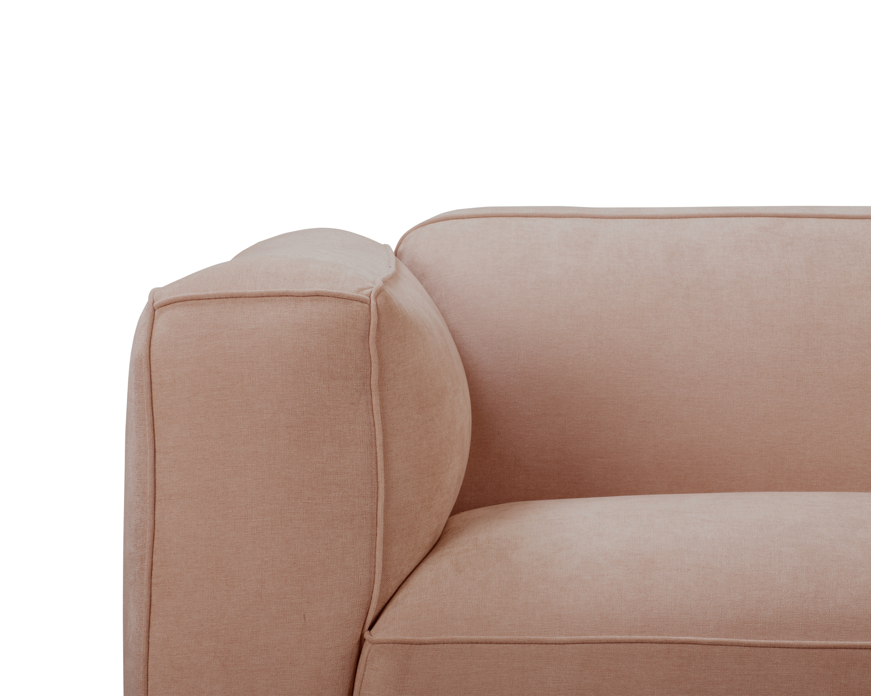 Canapé droit Poulbot en tissu chenille taupe Paname Avenue, zoom sur le dossier 