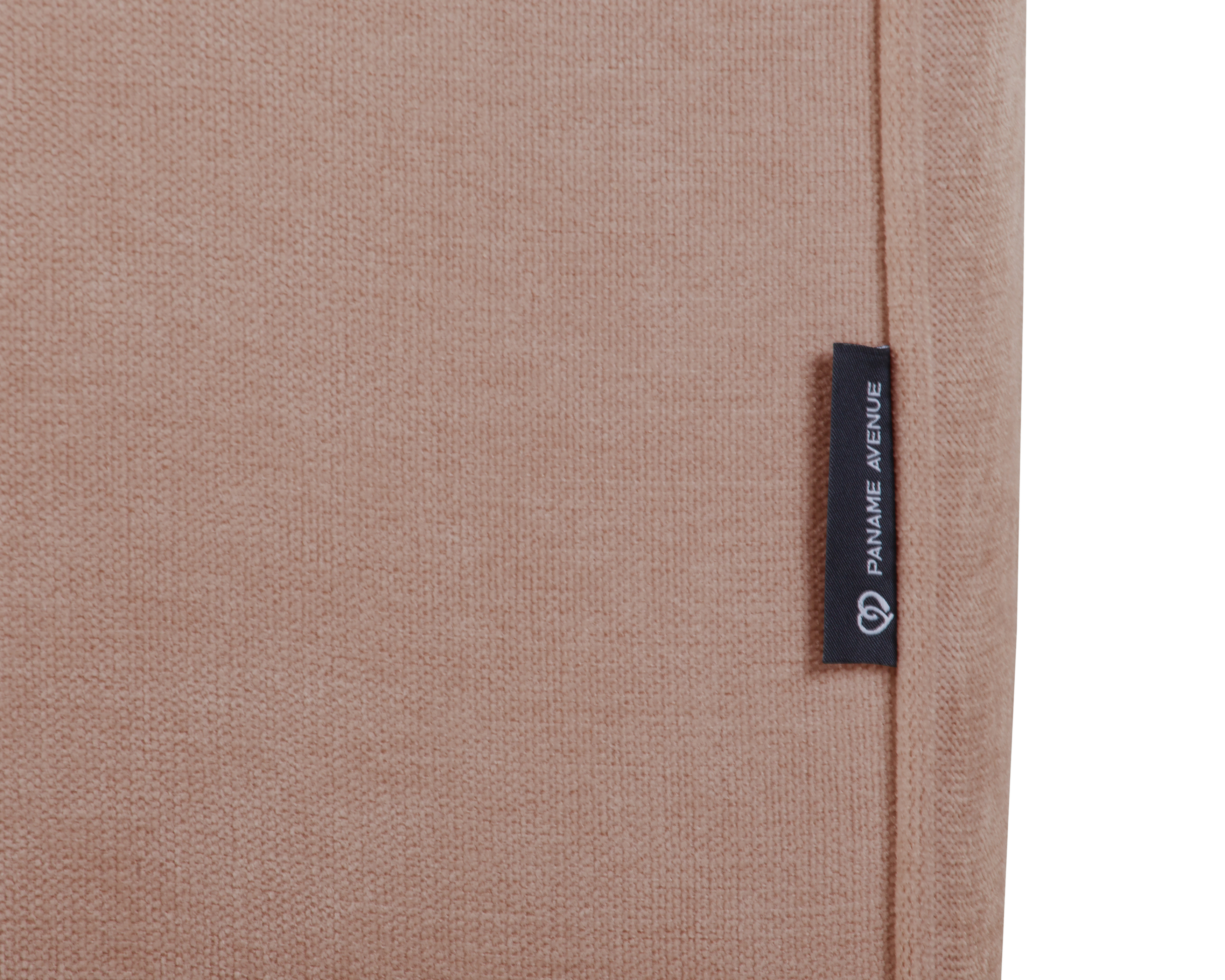 Canapé droit Poulbot en tissu chenille taupe Paname Avenue, détail du label de la marque