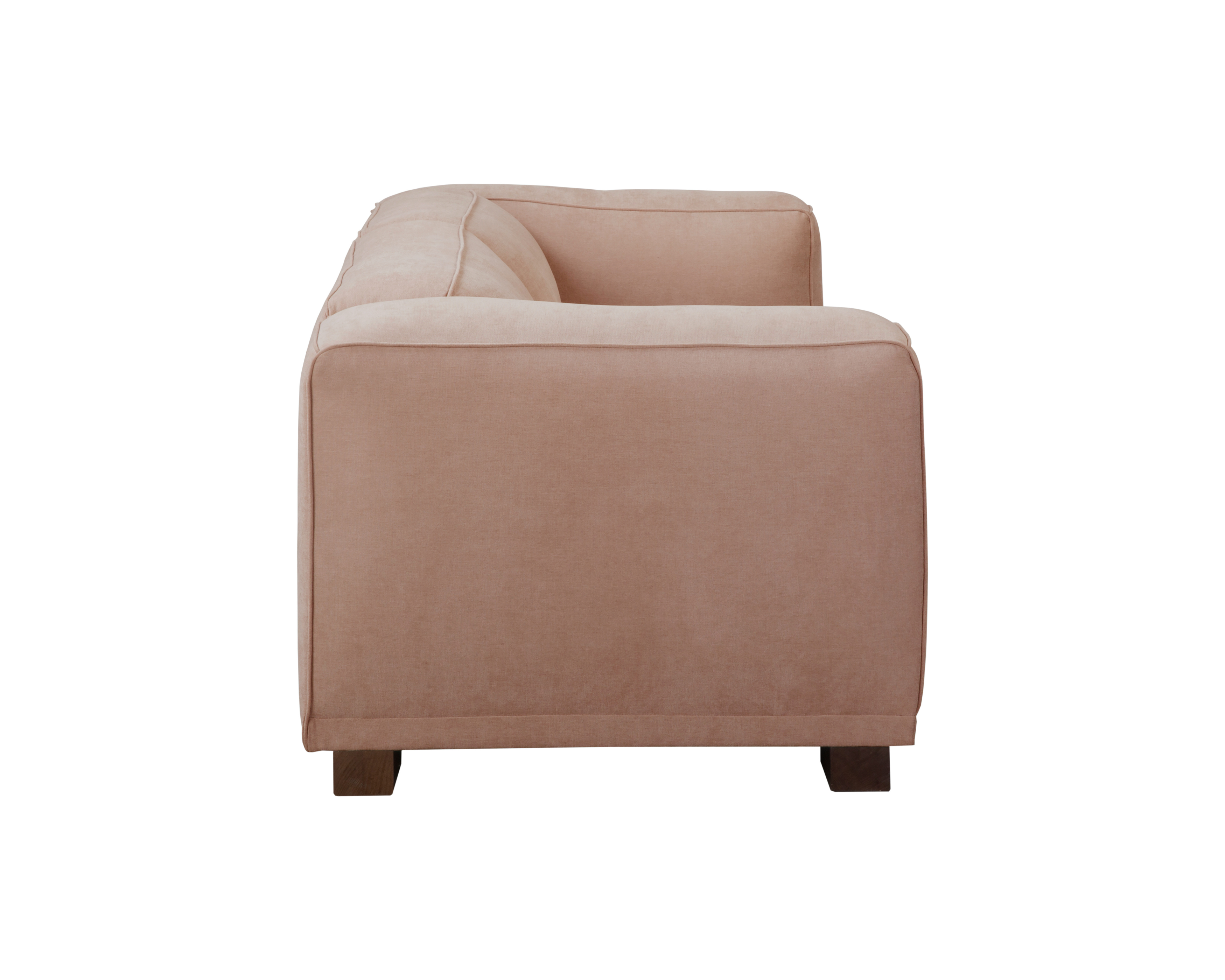 Canapé droit Poulbot en tissu chenille taupe Paname Avenue, vue de profil sur fond blanc