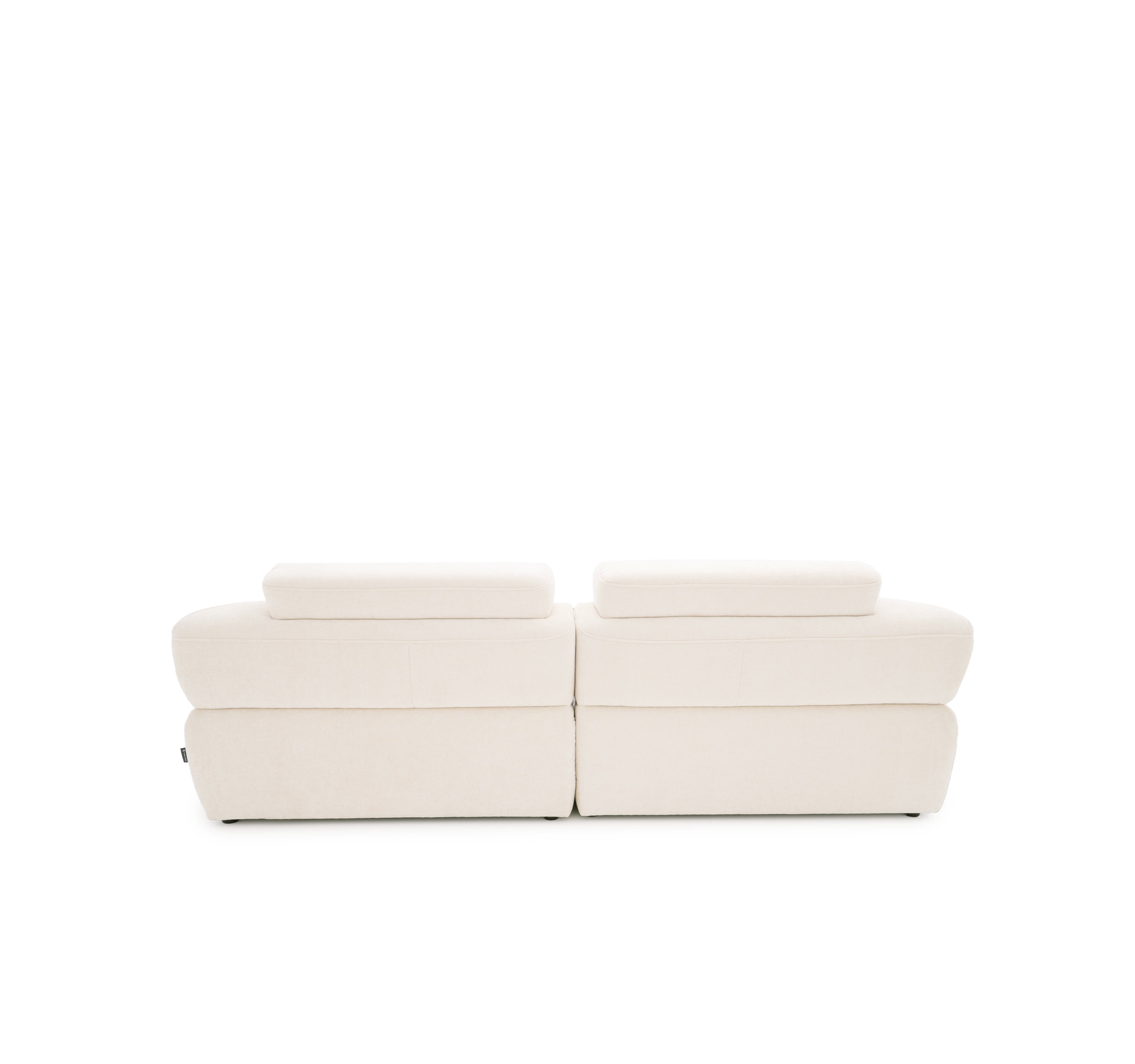 Canapé droit Réaumur en tissu chenille beige Paname Avenue, vue arrière sur fond blanc