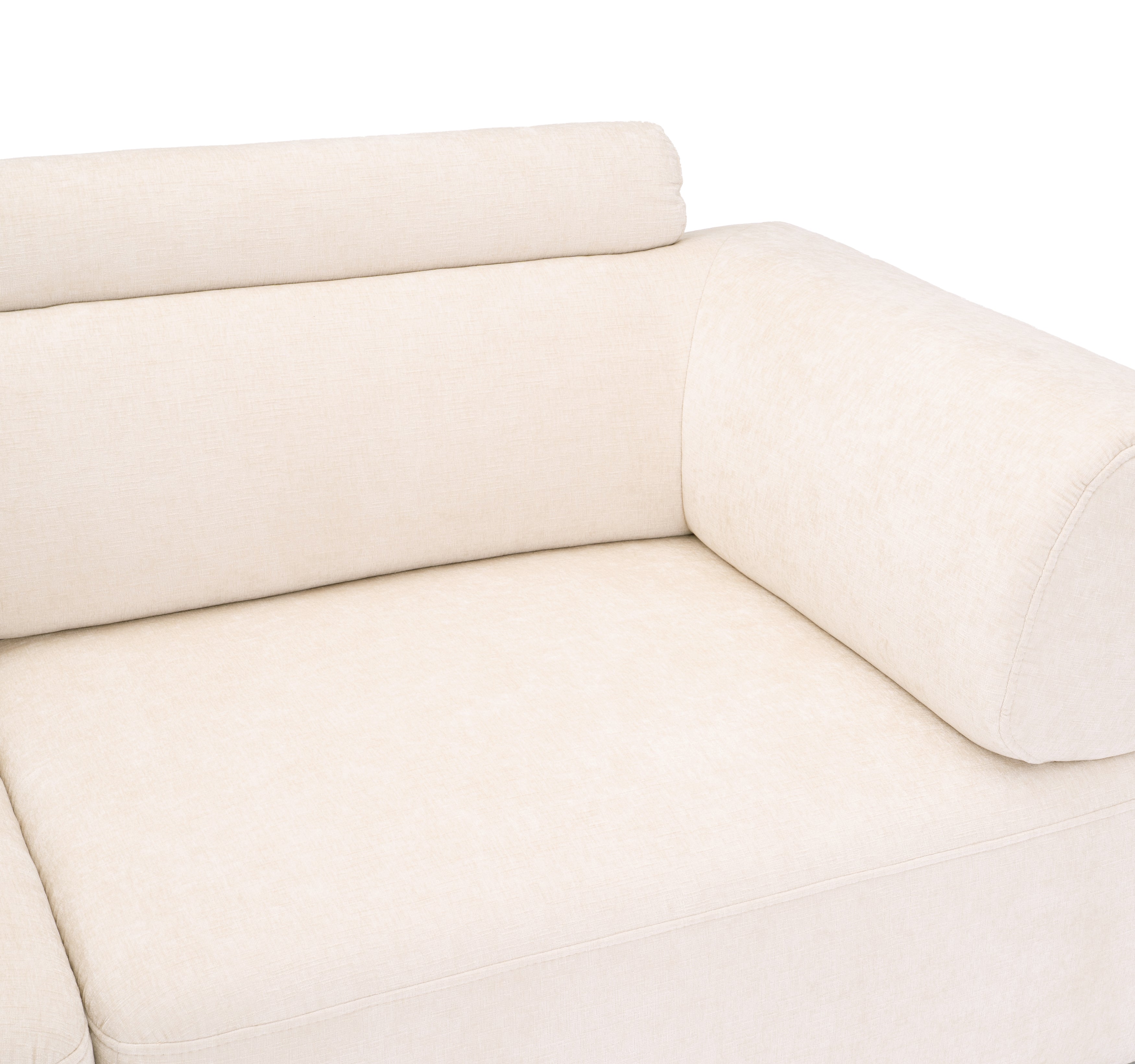 Canapé droit Réaumur en tissu chenille beige Paname Avenue, zoom sur le dossier