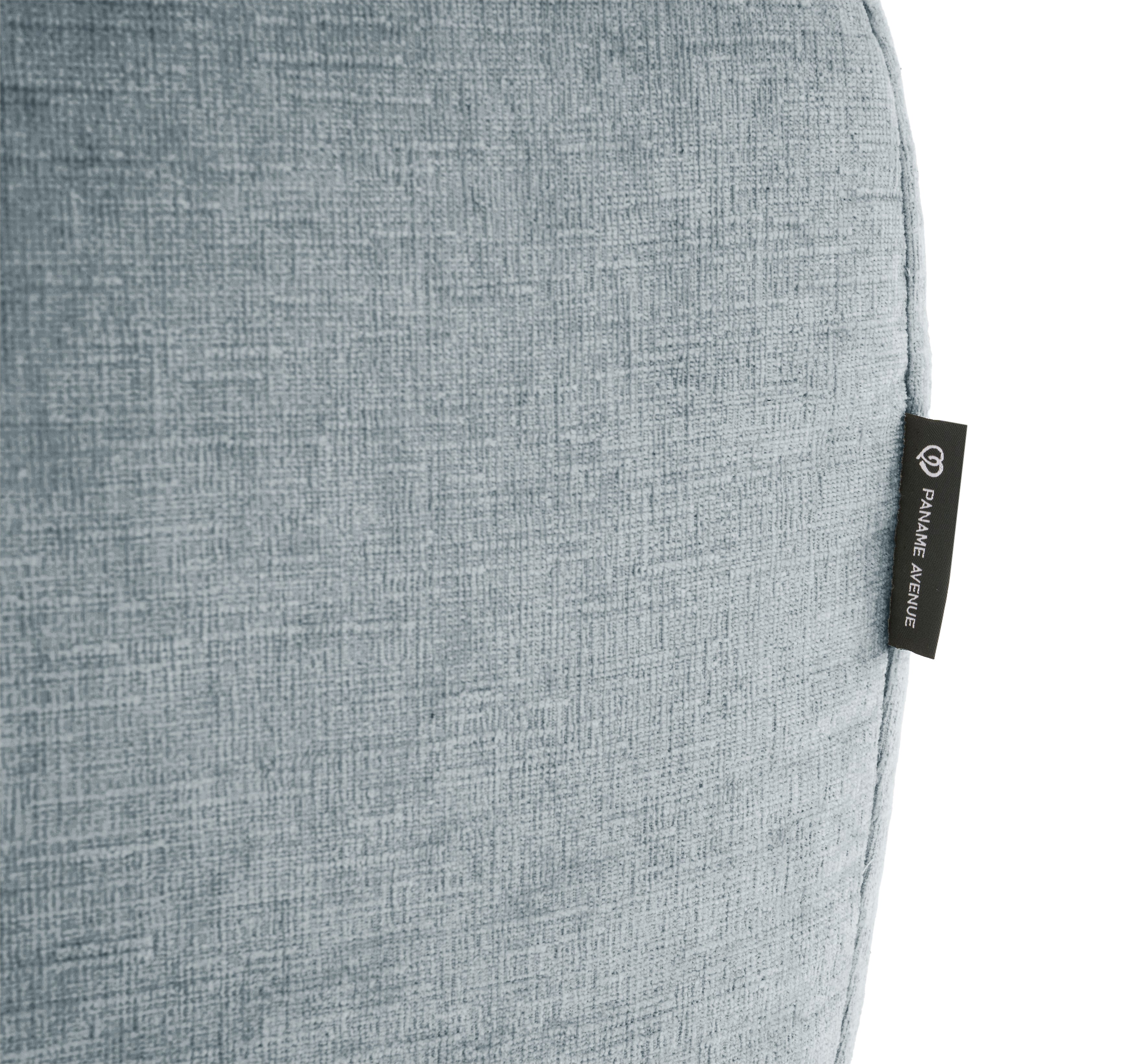 Canapé droit Réaumur en tissu chenille gris Paname Avenue, détail du label de la marque