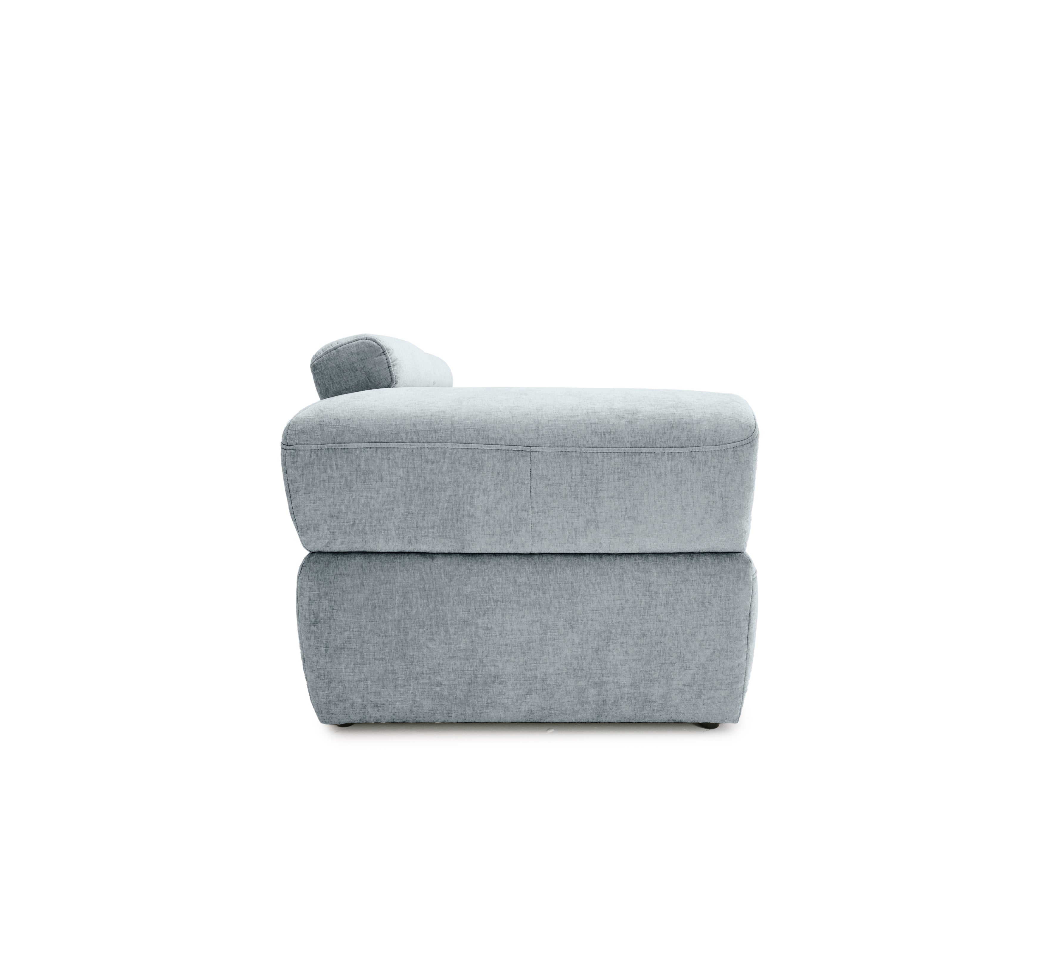 Canapé droit Réaumur en tissu chenille gris Paname Avenue, vue de profil sur fond blanc