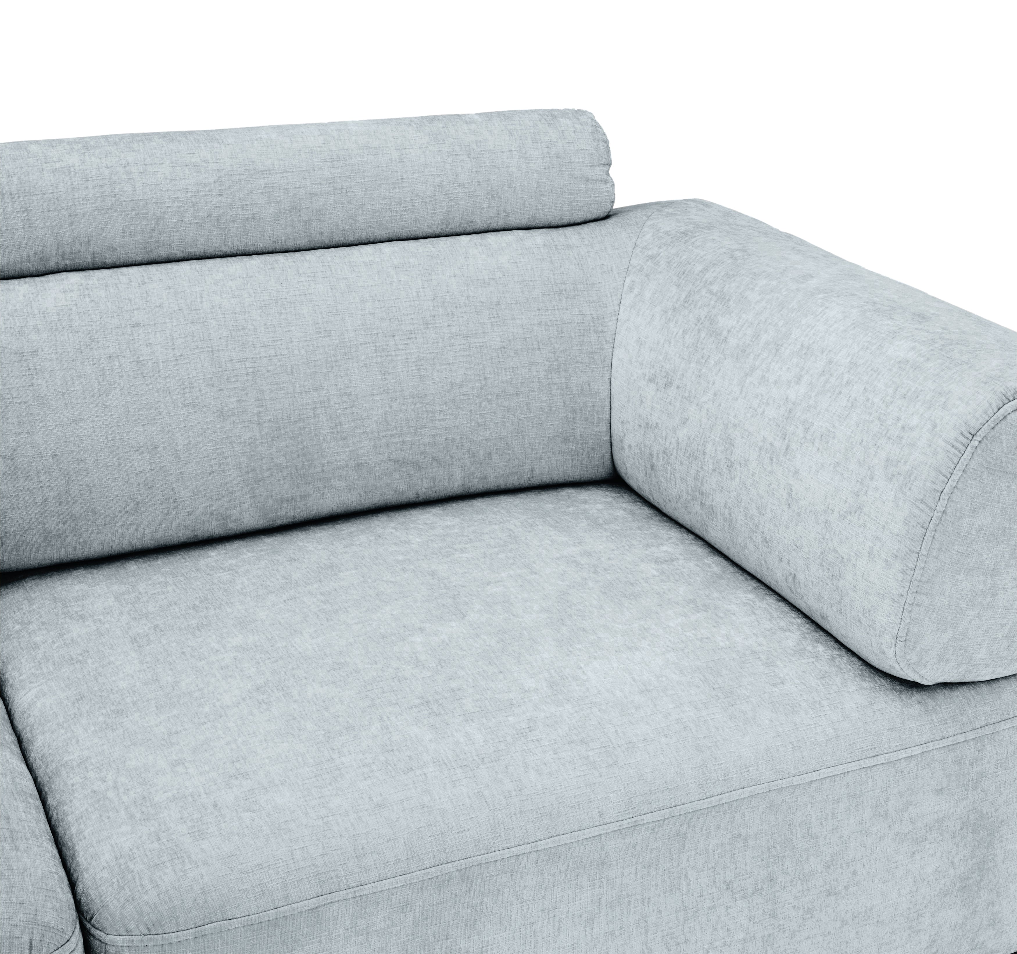 Canapé droit Réaumur en tissu chenille gris Paname Avenue, zoom sur le dossier