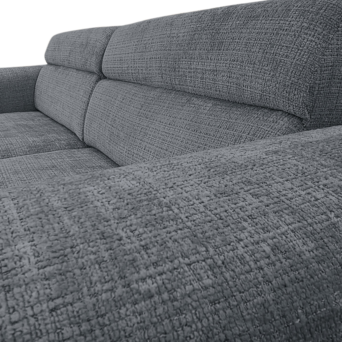Canapé droit Sommerard en tissu chenille anthracite Paname Avenue, zoom sur le revêtement