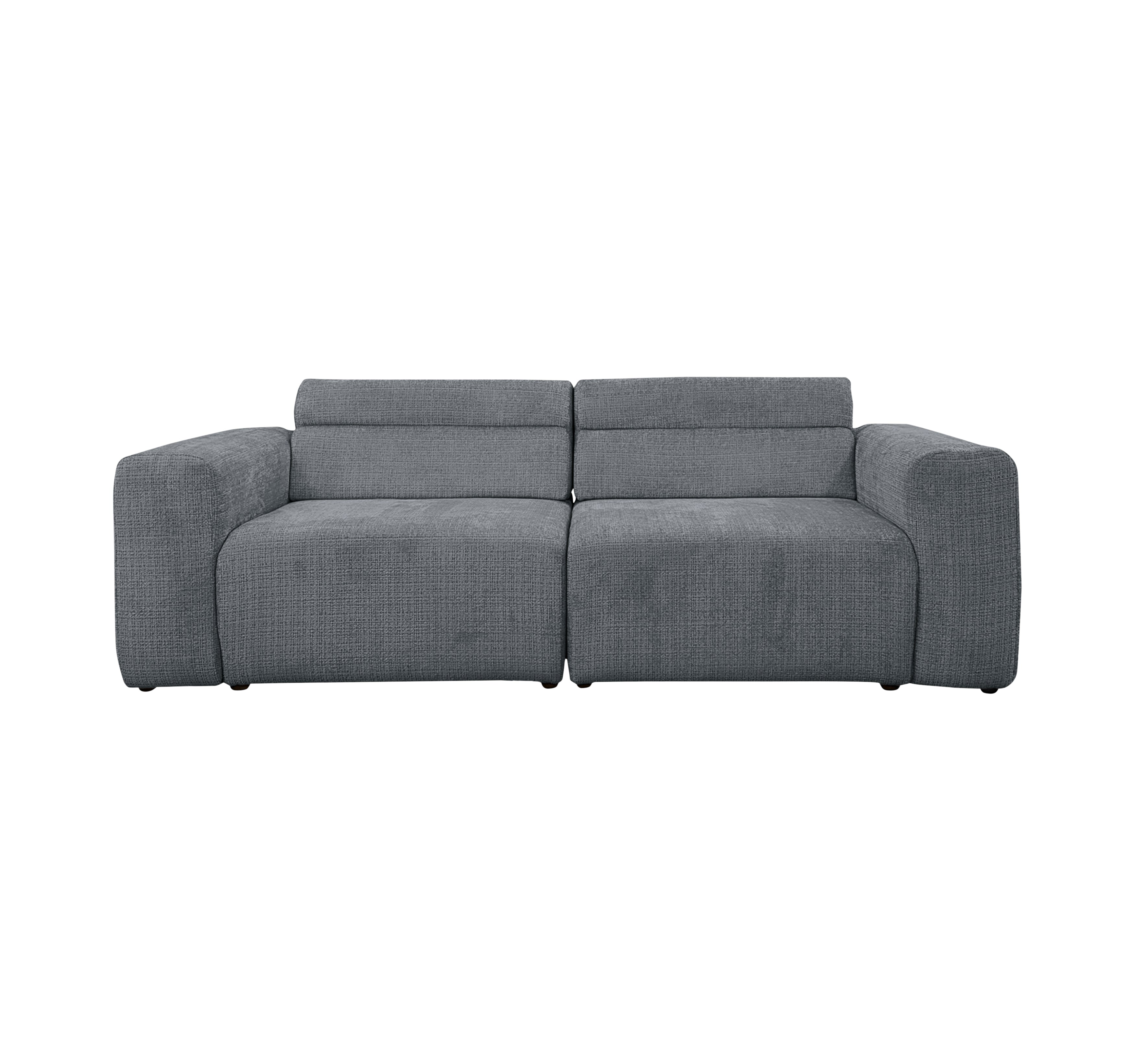 Canapé droit Sommerard en tissu chenille anthracite Paname Avenue, vue de face sur fond blanc