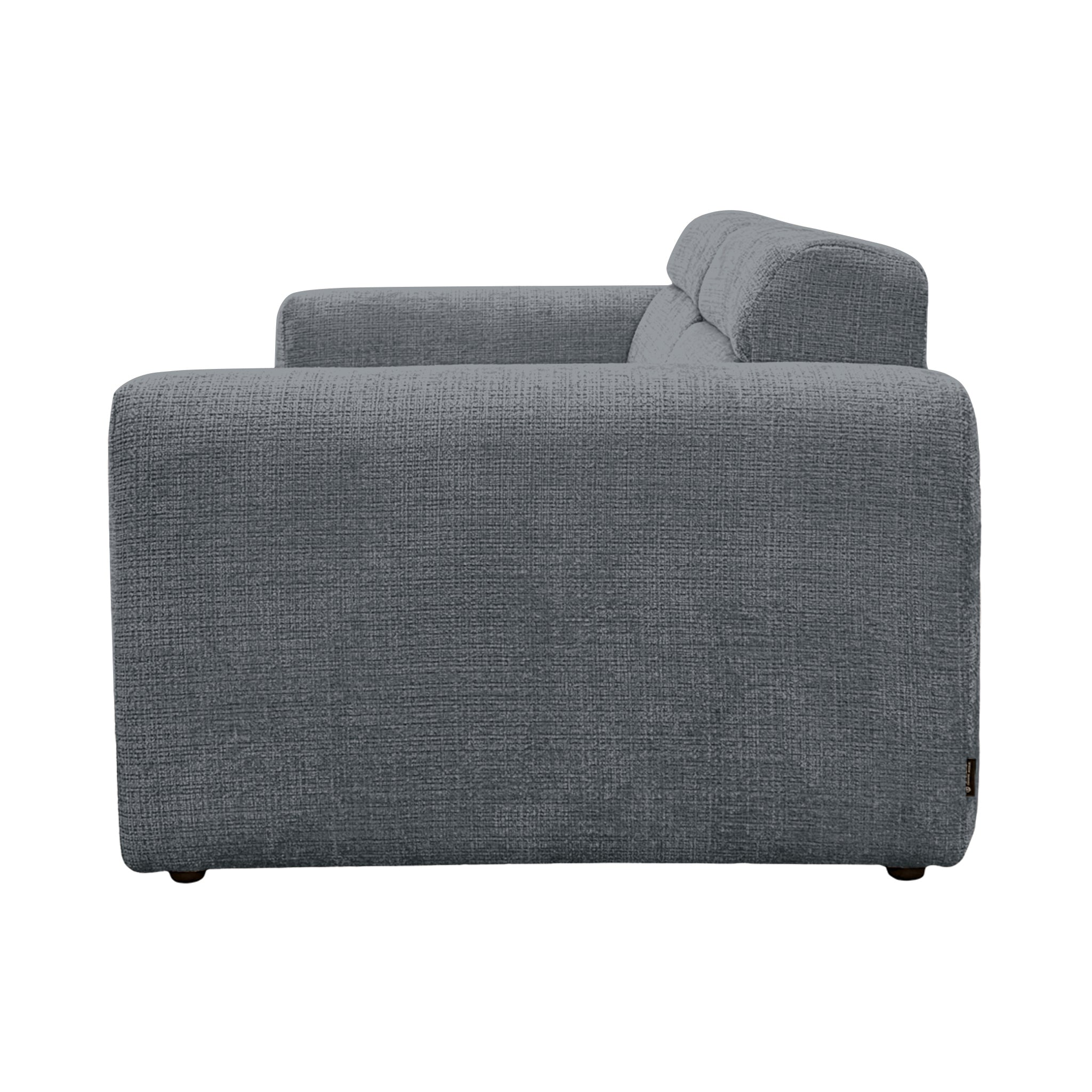 Canapé droit Sommerard en tissu chenille anthracite Paname Avenue, vue de profil sur fond blanc