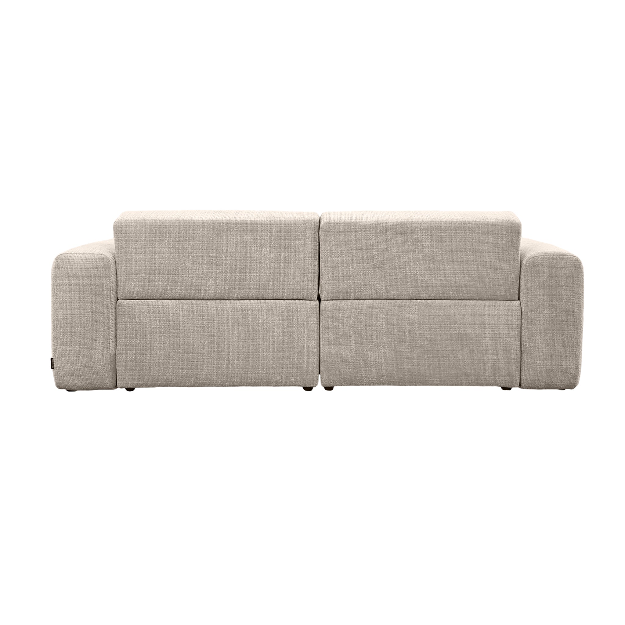 Canapé droit Sommerard en tissu chenille beige Paname Avenue, vue arrière sur fond blanc