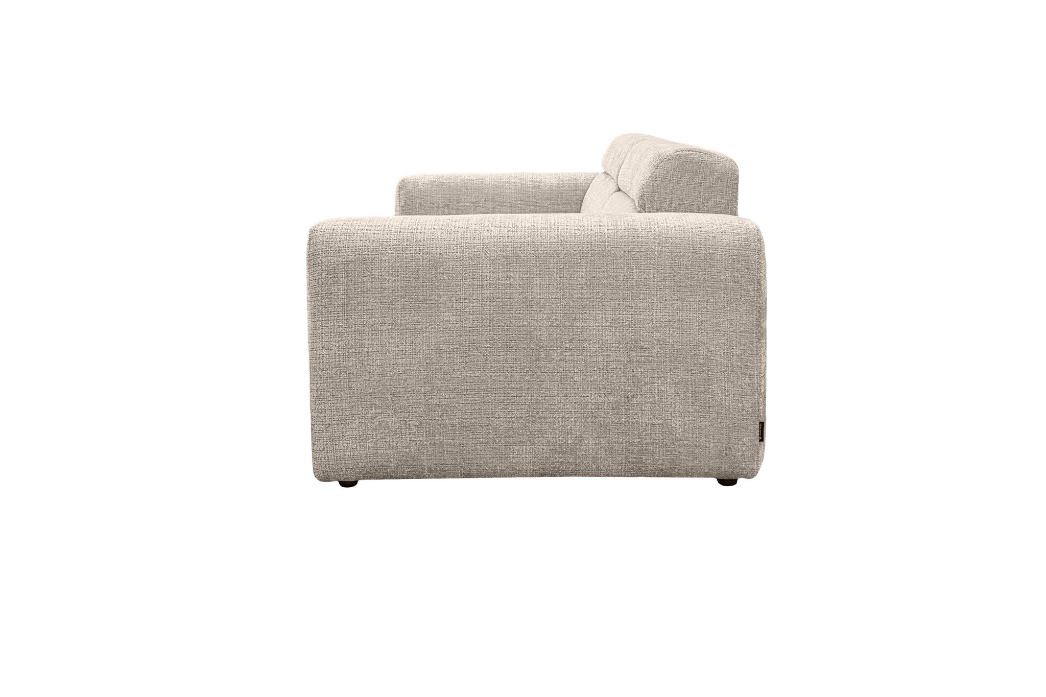 Canapé droit Sommerard en tissu chenille beige Paname Avenue, vue de profil sur fond blanc