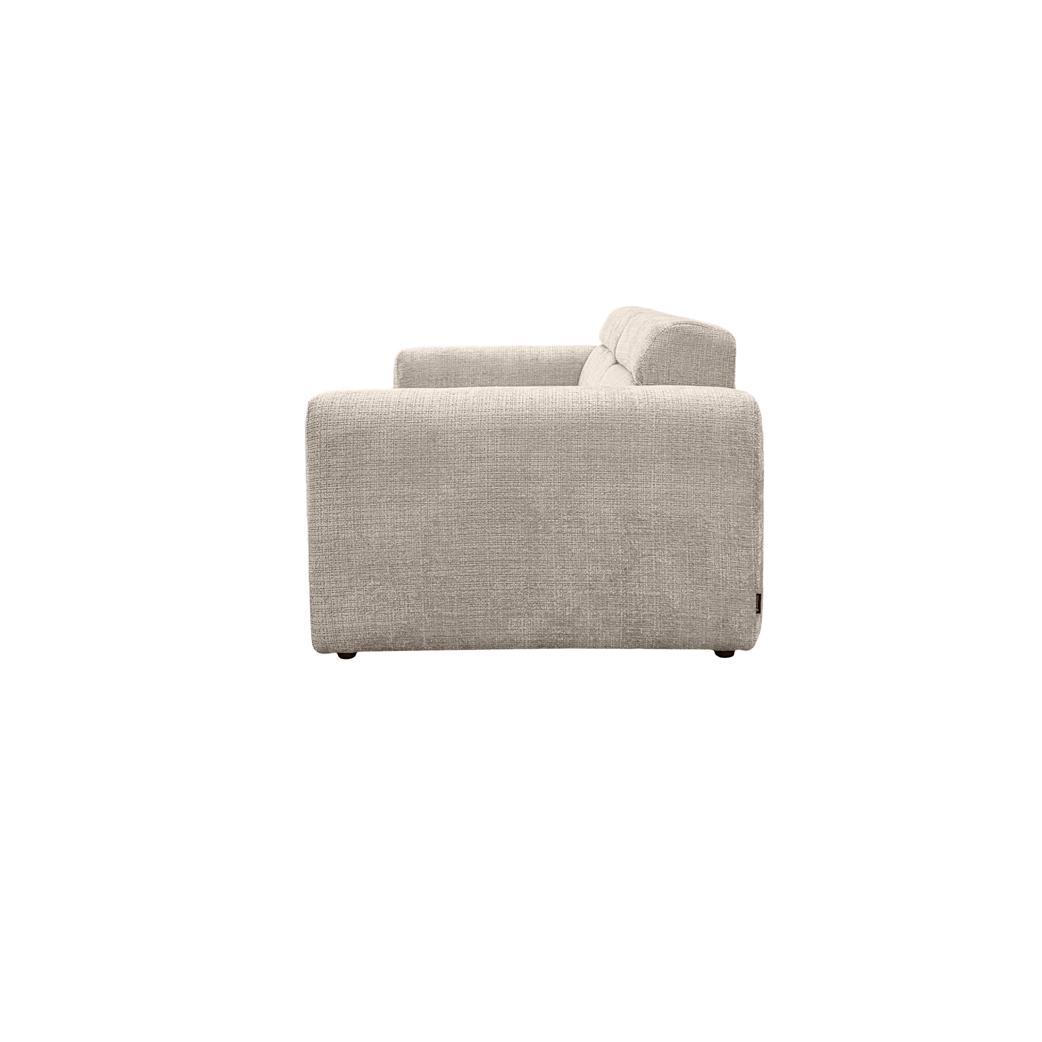 Canapé droit Sommerard en tissu chenille beige Paname Avenue, vue de profil sur fond blanc
