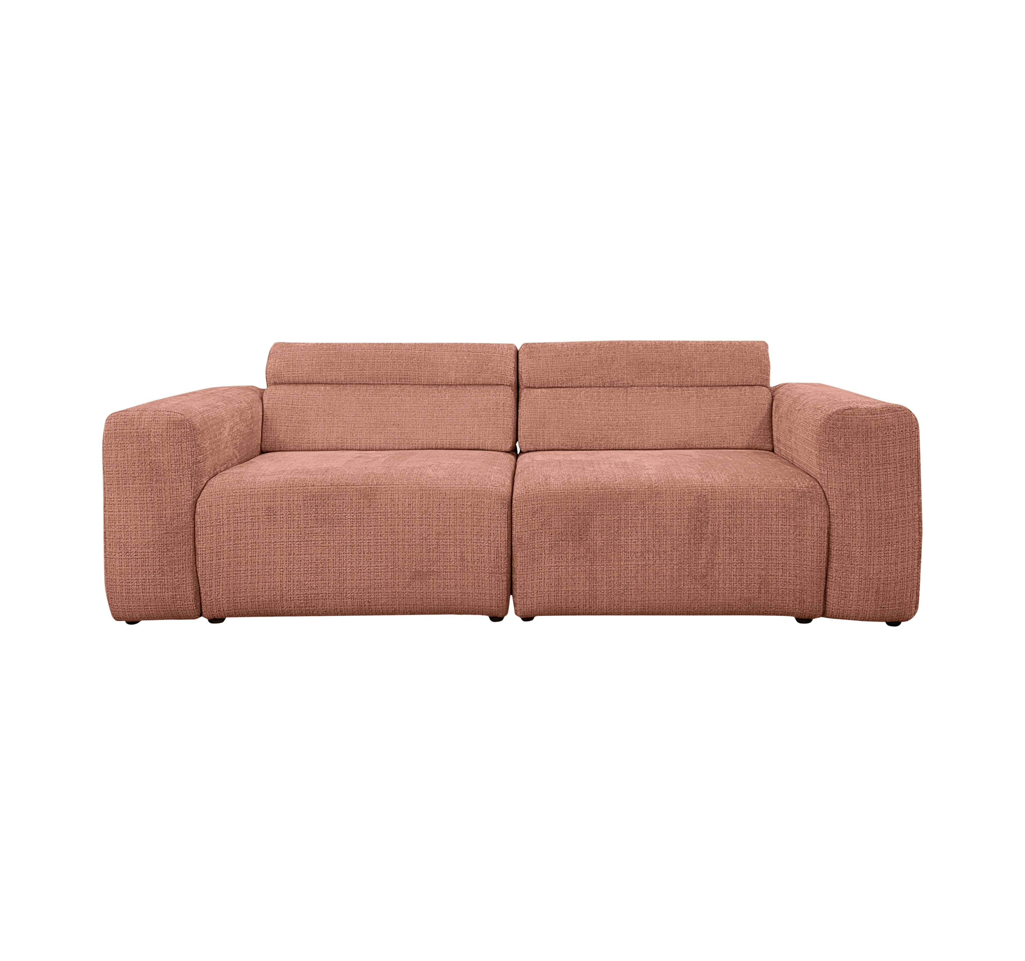 Canapé droit Sommerard en tissu chenille terracotta Paname Avenue, vue de face sur fond blanc