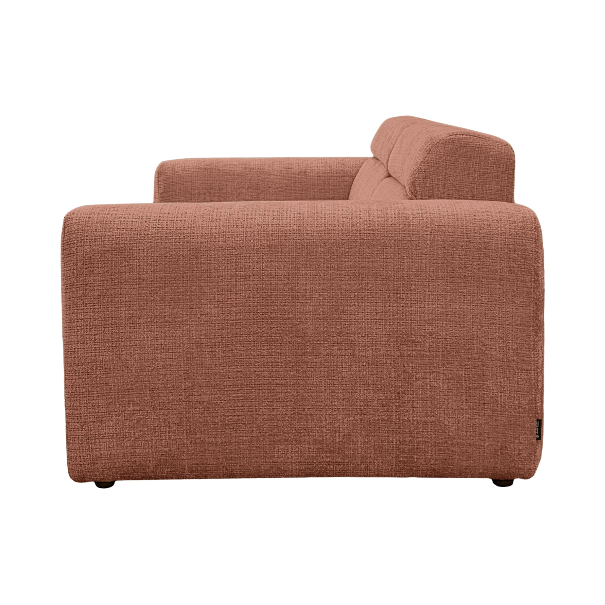 Canapé droit Sommerard en tissu chenille terracotta Paname Avenue, vue de profil sur fond blanc