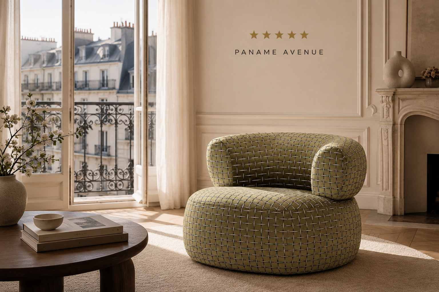 Fauteuil Montorgueil dans un décor parisien lumineux