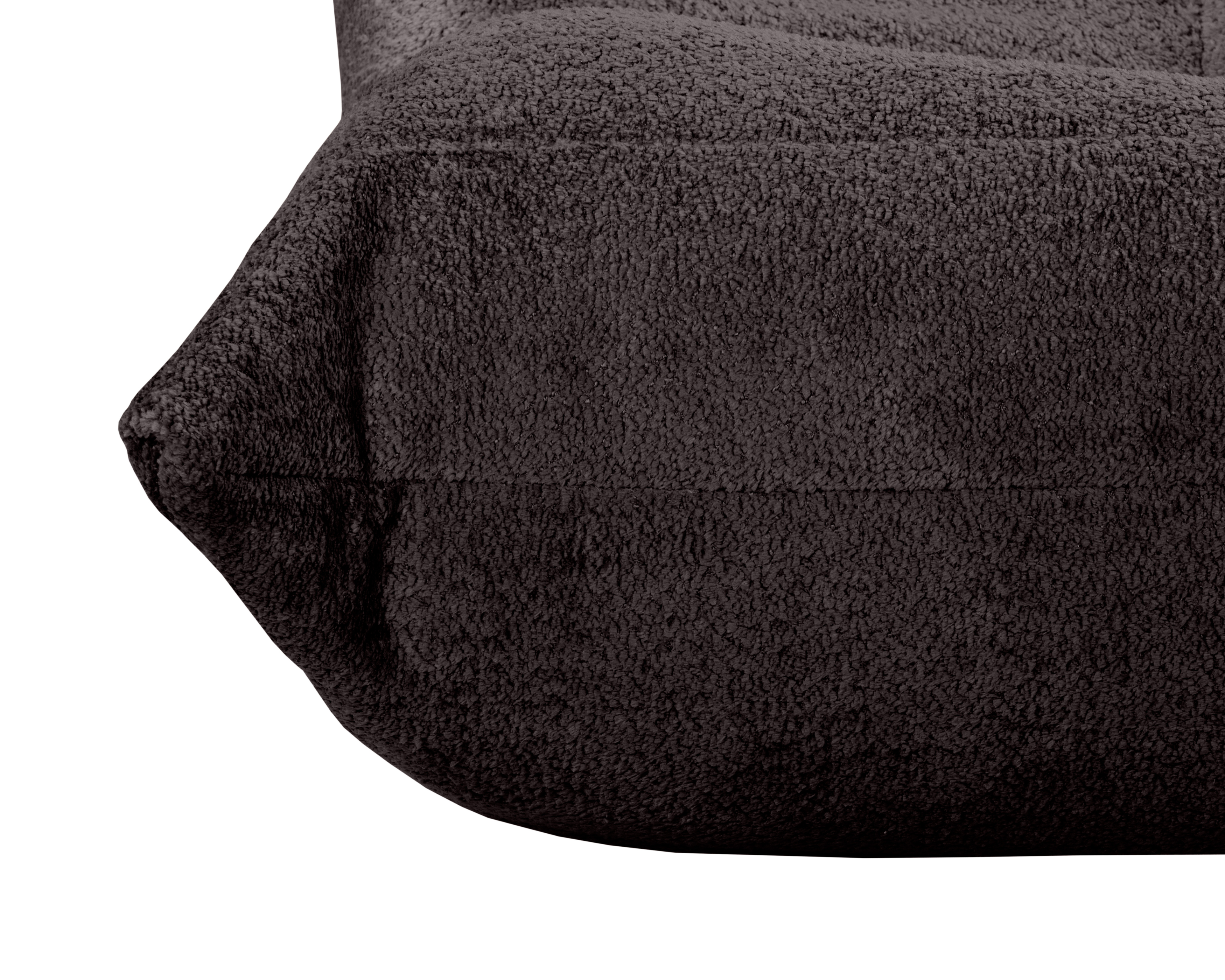 Fauteuil Moret en tissu chenille marron Paname Avenue, zoom sur l'assise