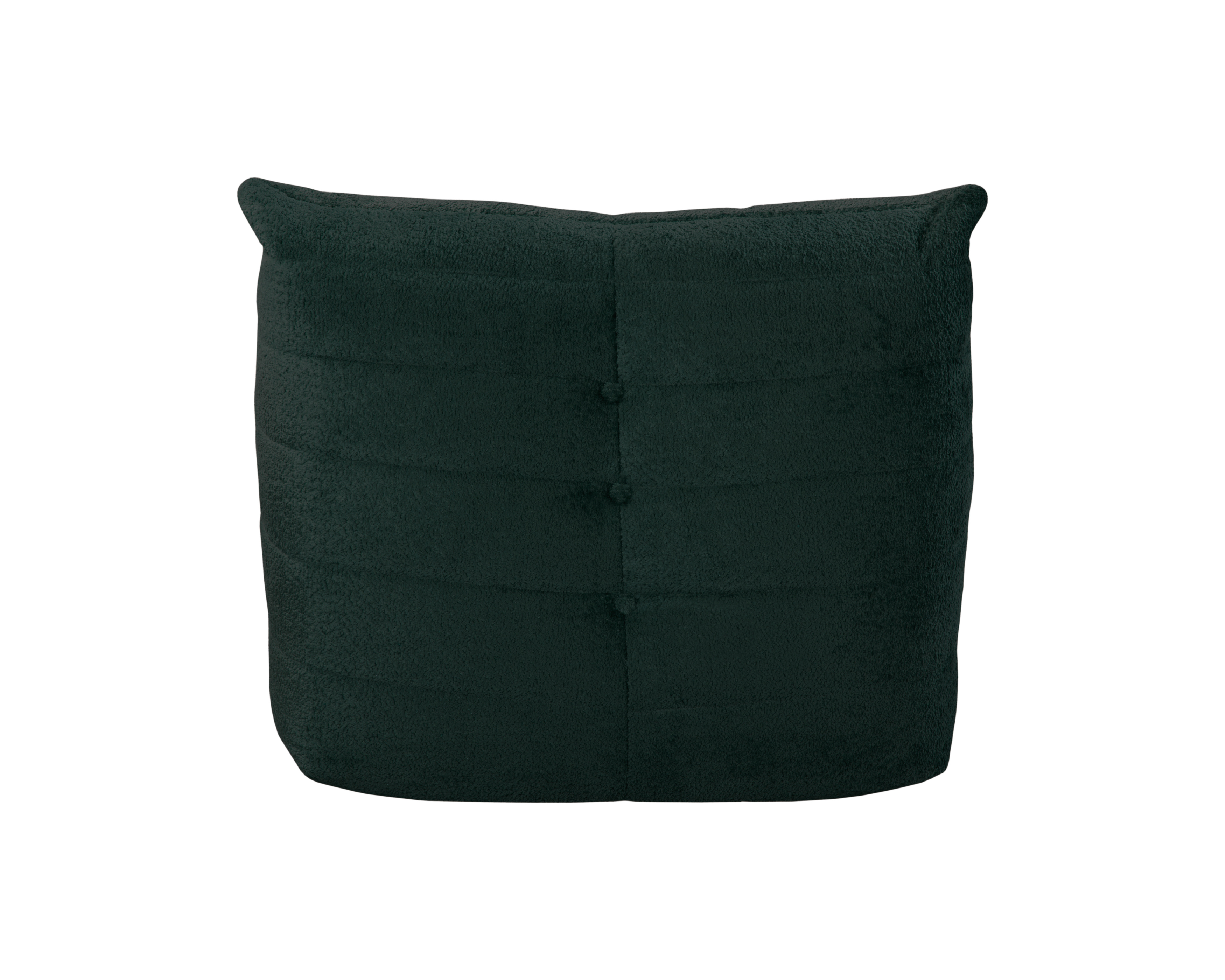 Fauteuil Moret en tissu chenille vert Paname Avenue, vue arrière sur fond blanc